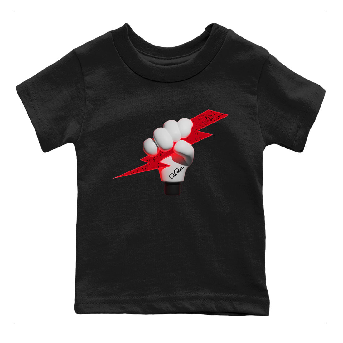 Air Jordan 4 Red Cement Sneaker Match Tees Grab Thunder Sneaker Tees AJ4 Retro OG Red Cement Sneaker Release Tees Kids Shirts Black 2
