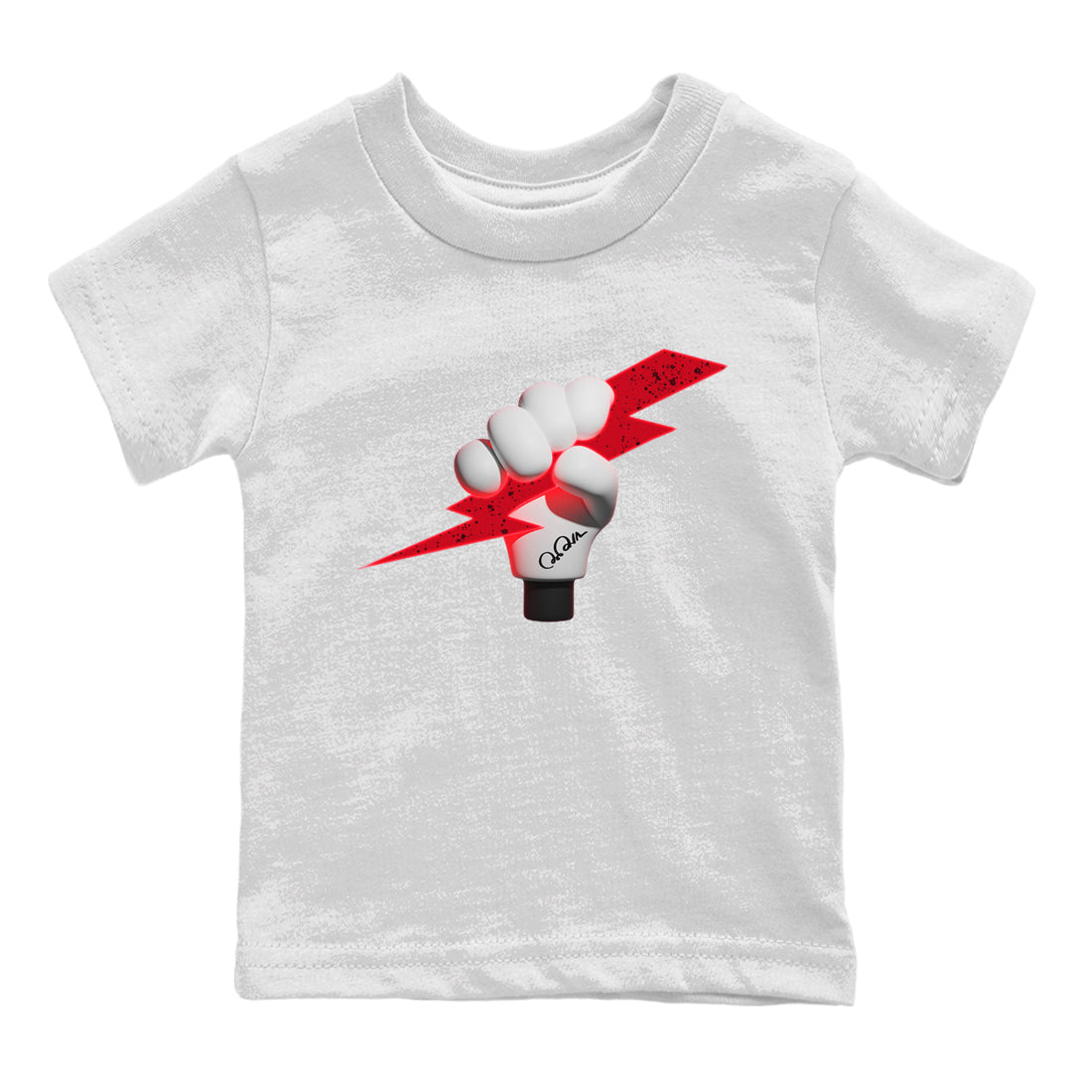 Air Jordan 4 Red Cement Sneaker Match Tees Grab Thunder Sneaker Tees AJ4 Retro OG Red Cement Sneaker Release Tees Kids Shirts White 2