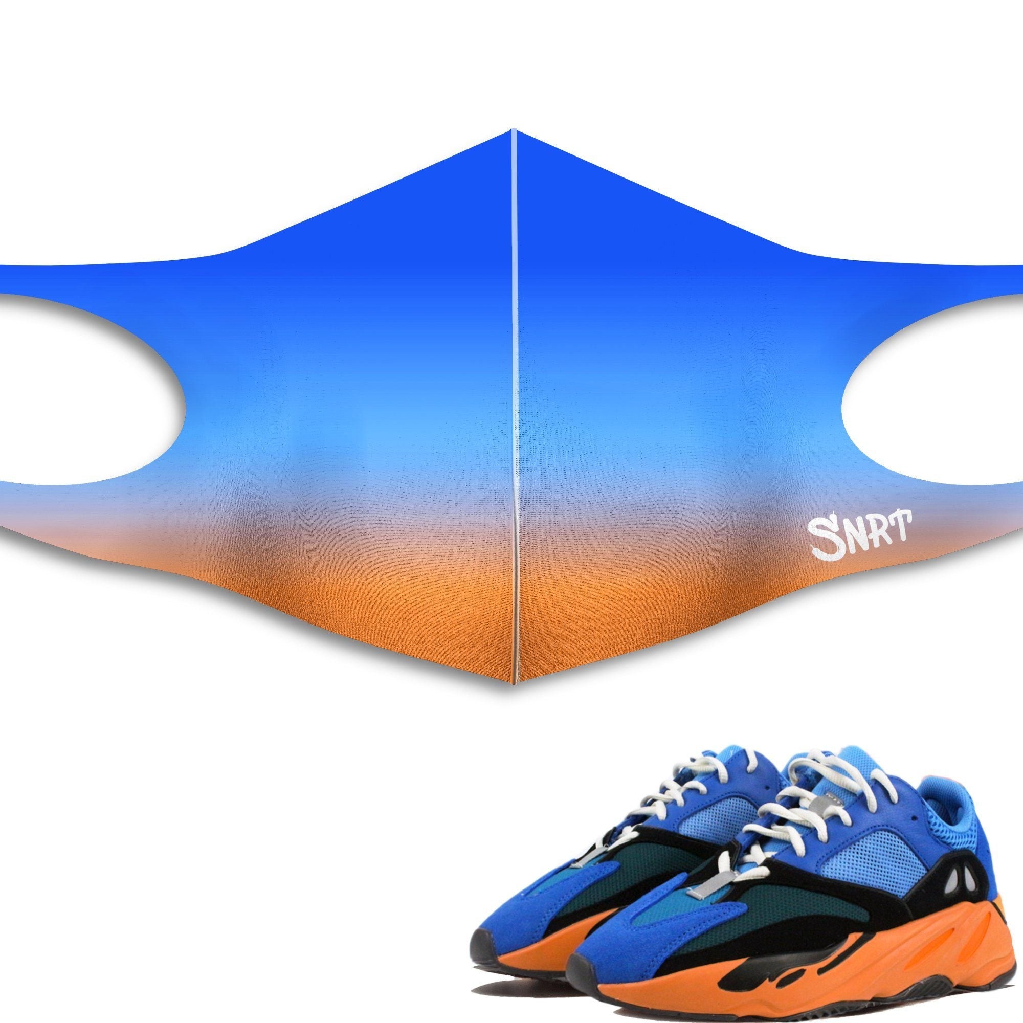Adidas Yeezy Boost 700 Bright Blue Sneaker Matching Unisex Premium Face Mask Gradation Sneaker Matching Masks design Mask