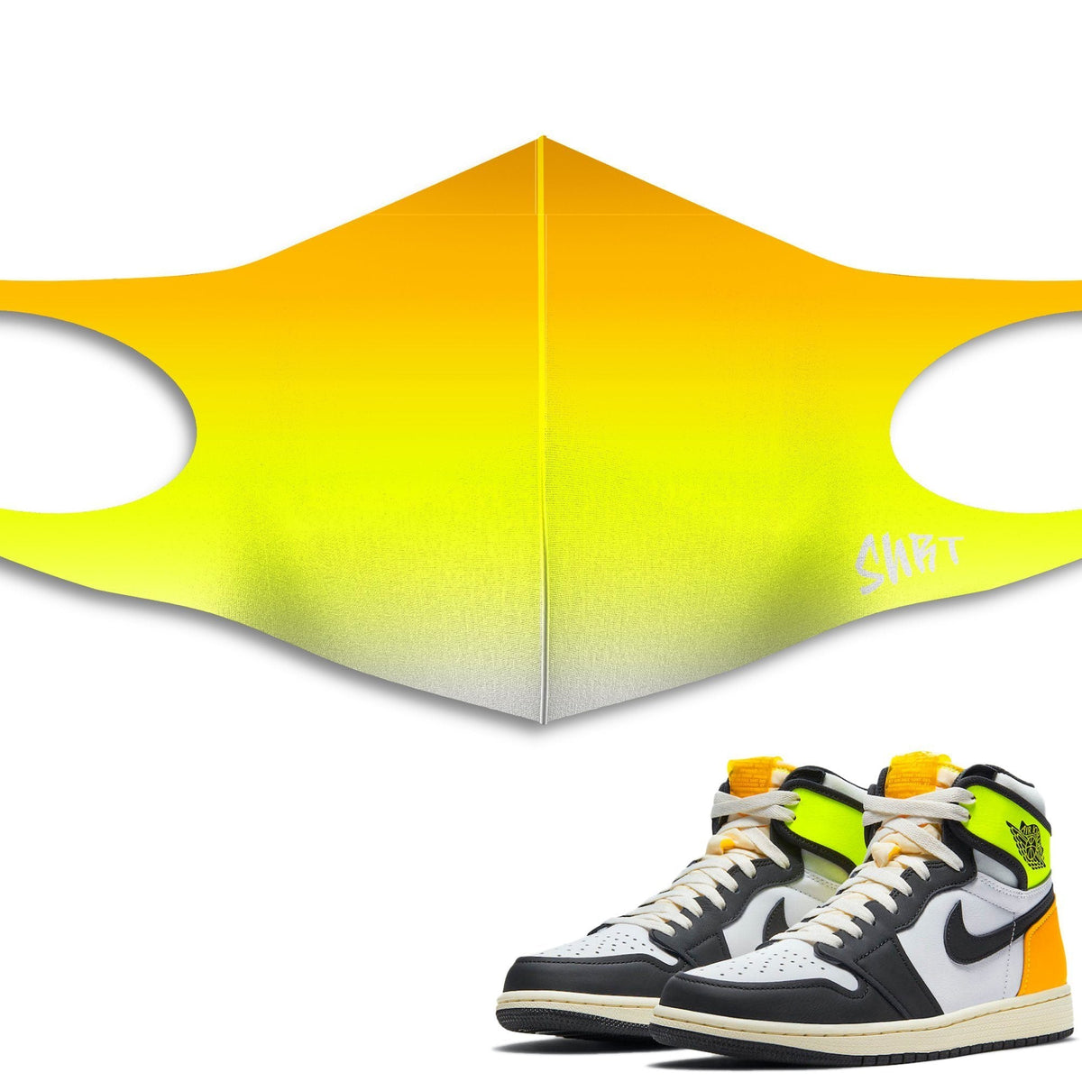Air Jordan 1 Volt Gold Sneaker Matching Unisex Face Mask Gradation design Mask