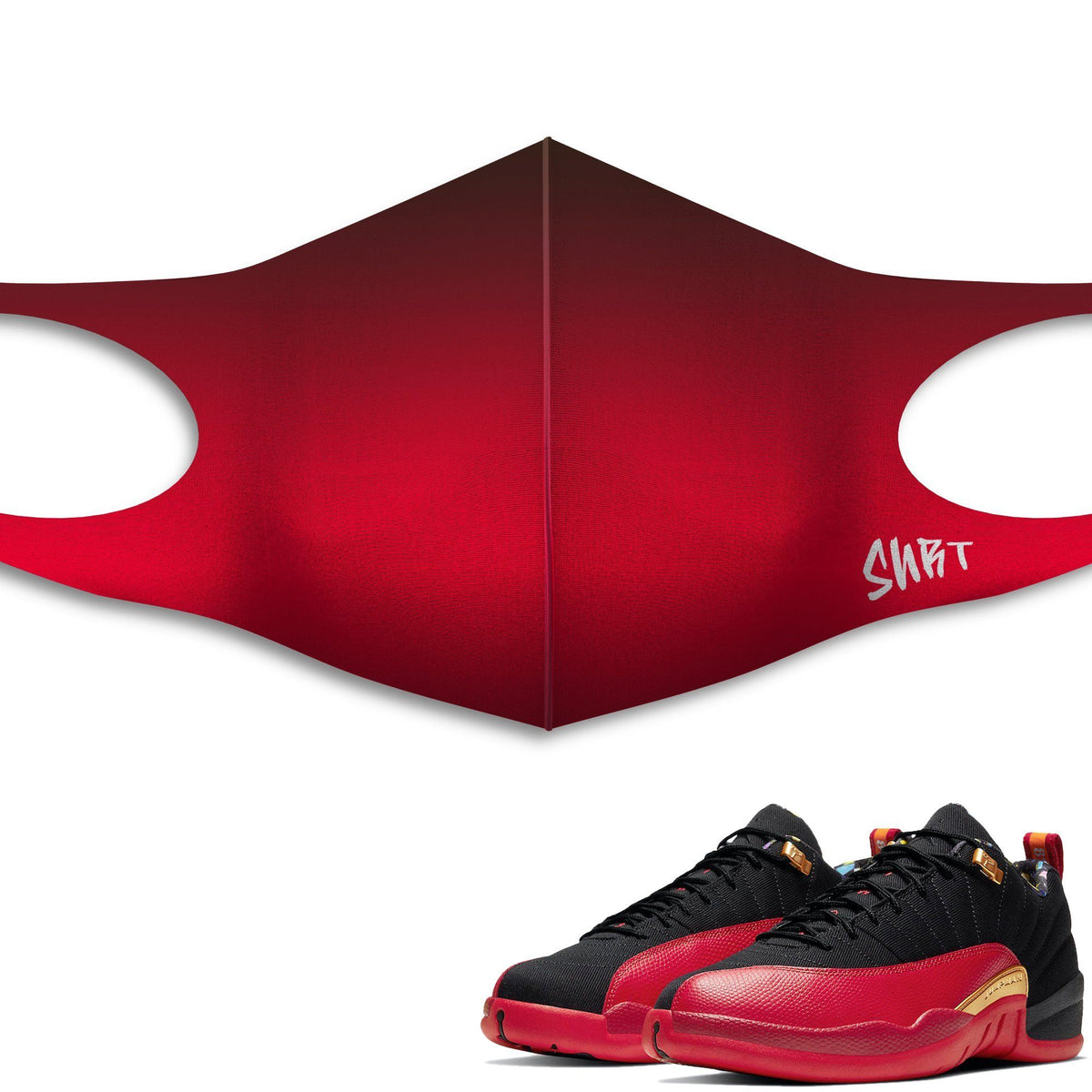 Air Jordan 12 Super Bowl Sneaker Matching Unisex Face Mask Gradation design Mask