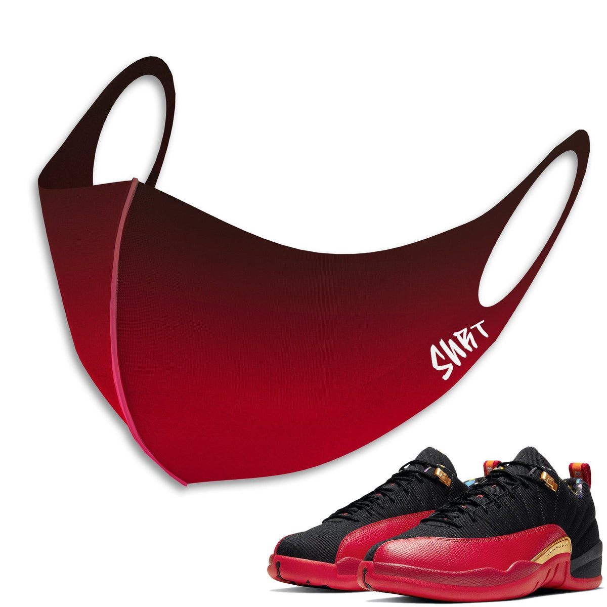 Air Jordan 12 Super Bowl Sneaker Matching Unisex Face Mask Gradation design Mask 2