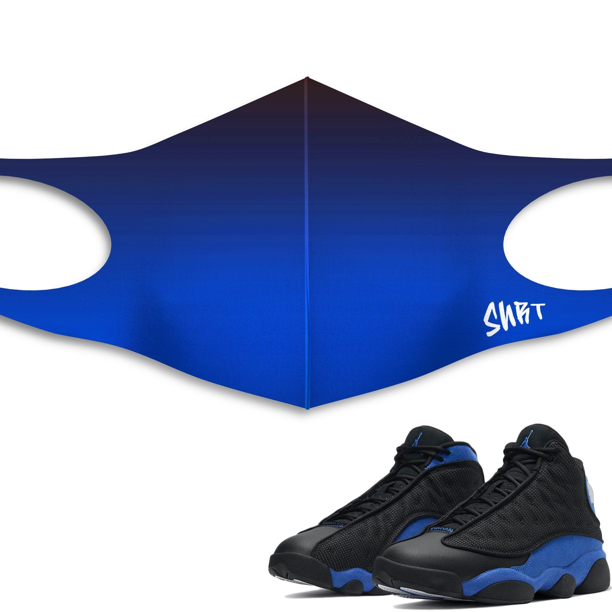 Air Jordan 13 Hyper Royal Sneaker Matching Unisex Face Mask Gradation design Mask
