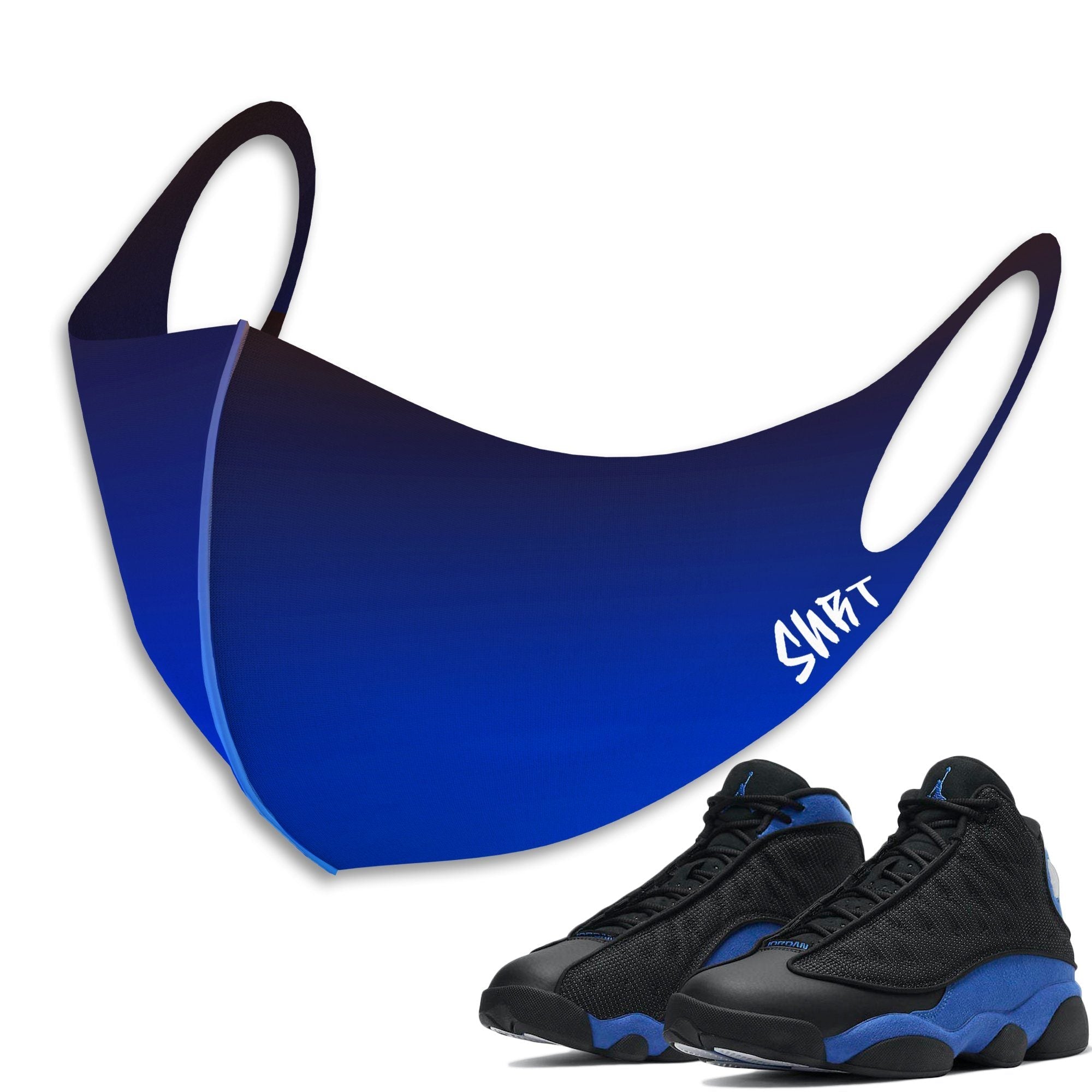 Air Jordan 13 Hyper Royal Sneaker Matching Unisex Face Mask Gradation design Mask 2
