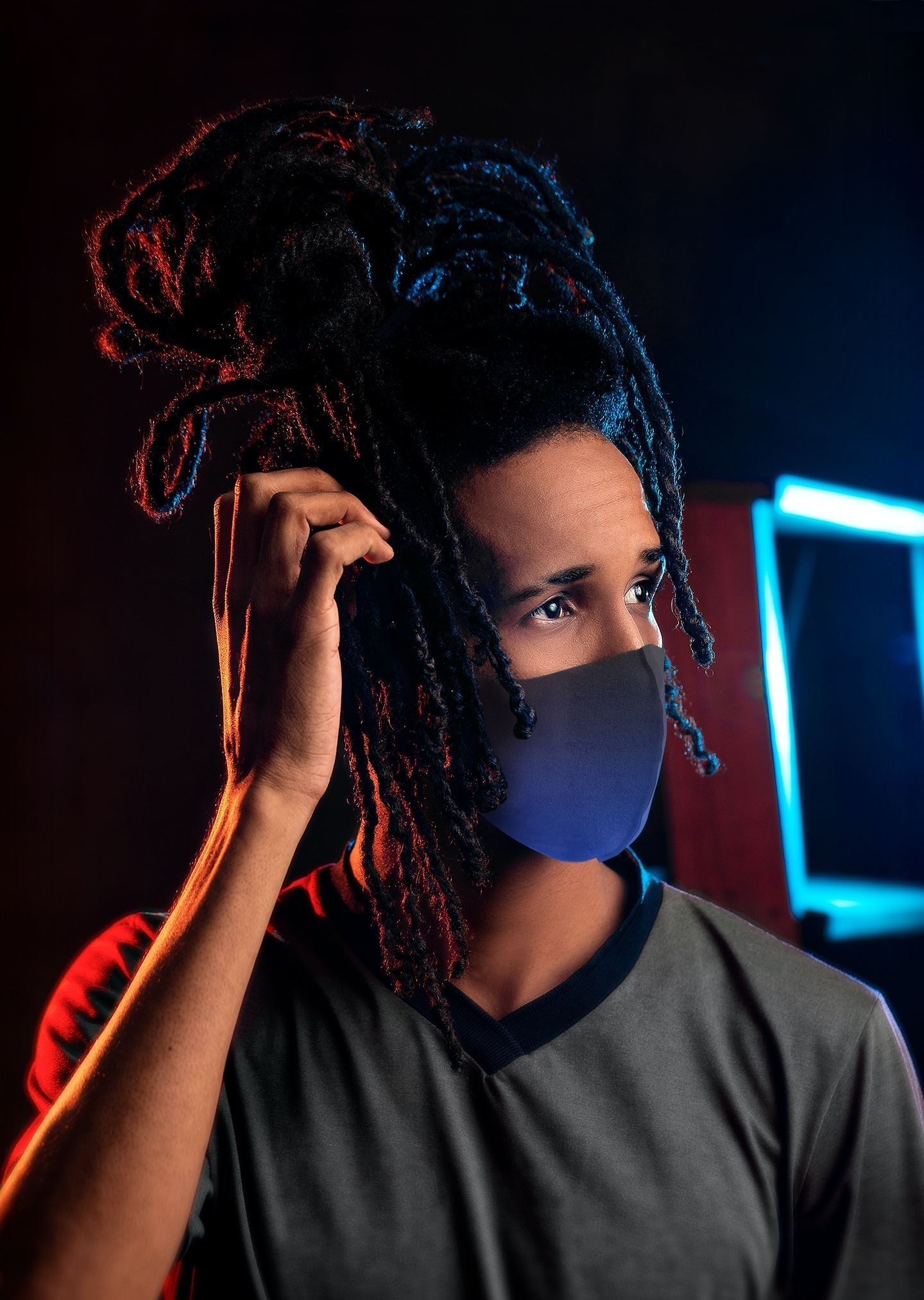 Air Jordan 13 Hyper Royal Sneaker Matching Unisex Face Mask Gradation design Mask 3