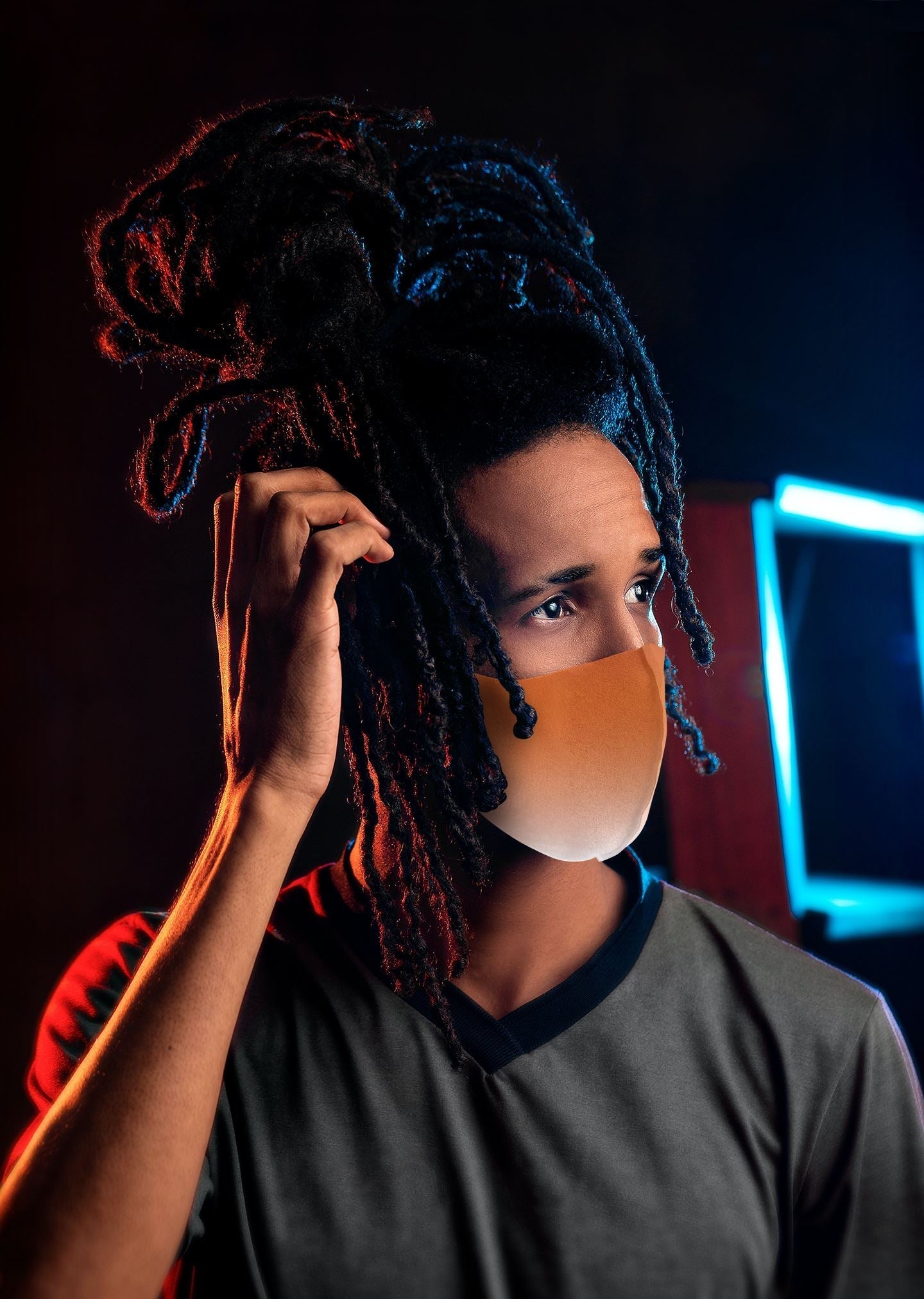 Air Jordan 13 Starfish Sneaker Matching Unisex Face Mask Gradation design Mask 3