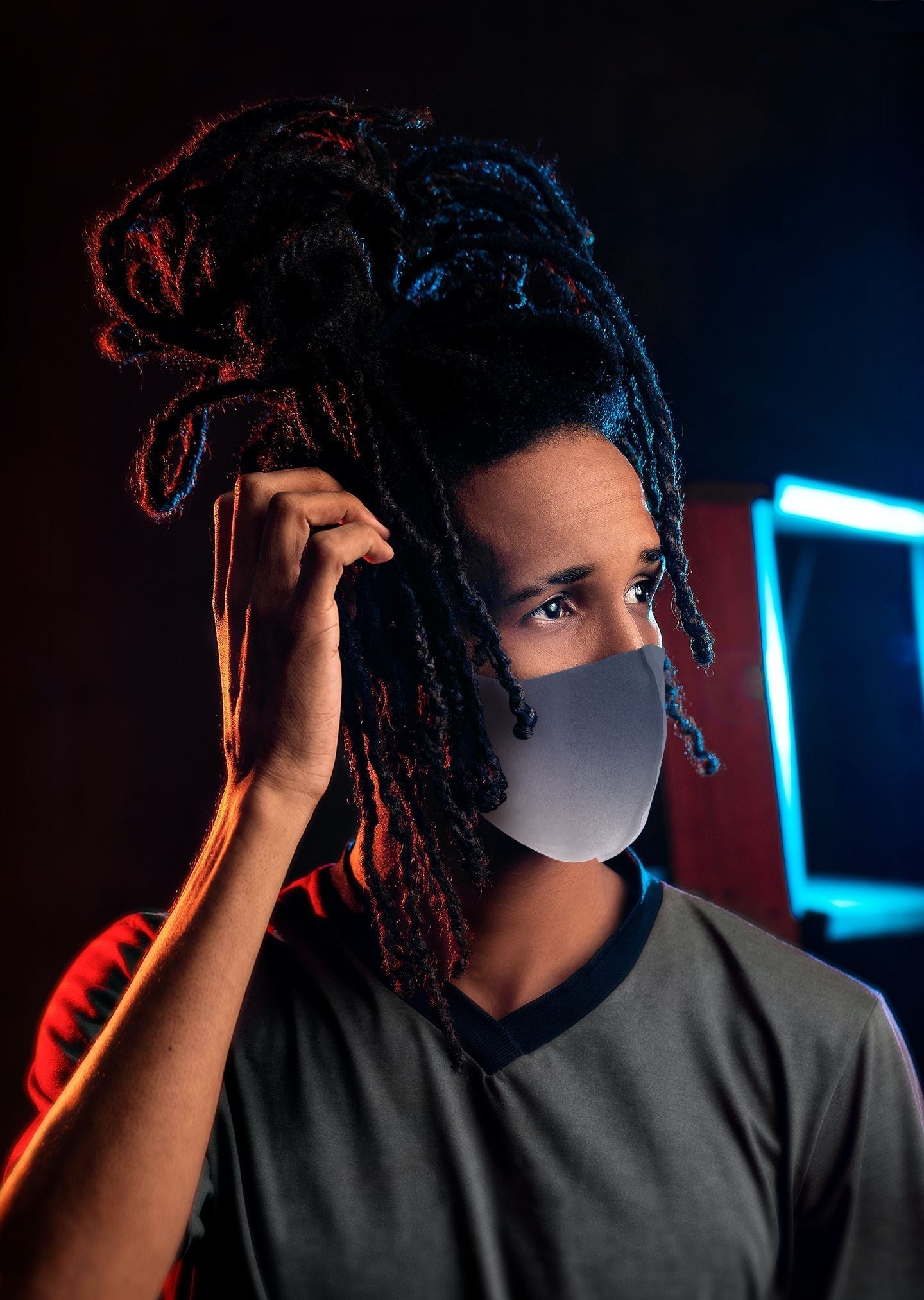 Air Jordan 3 Retro Midnight Navy Sneaker Matching Unisex Adult Premium Face Mask Gradation Print design Mask 3