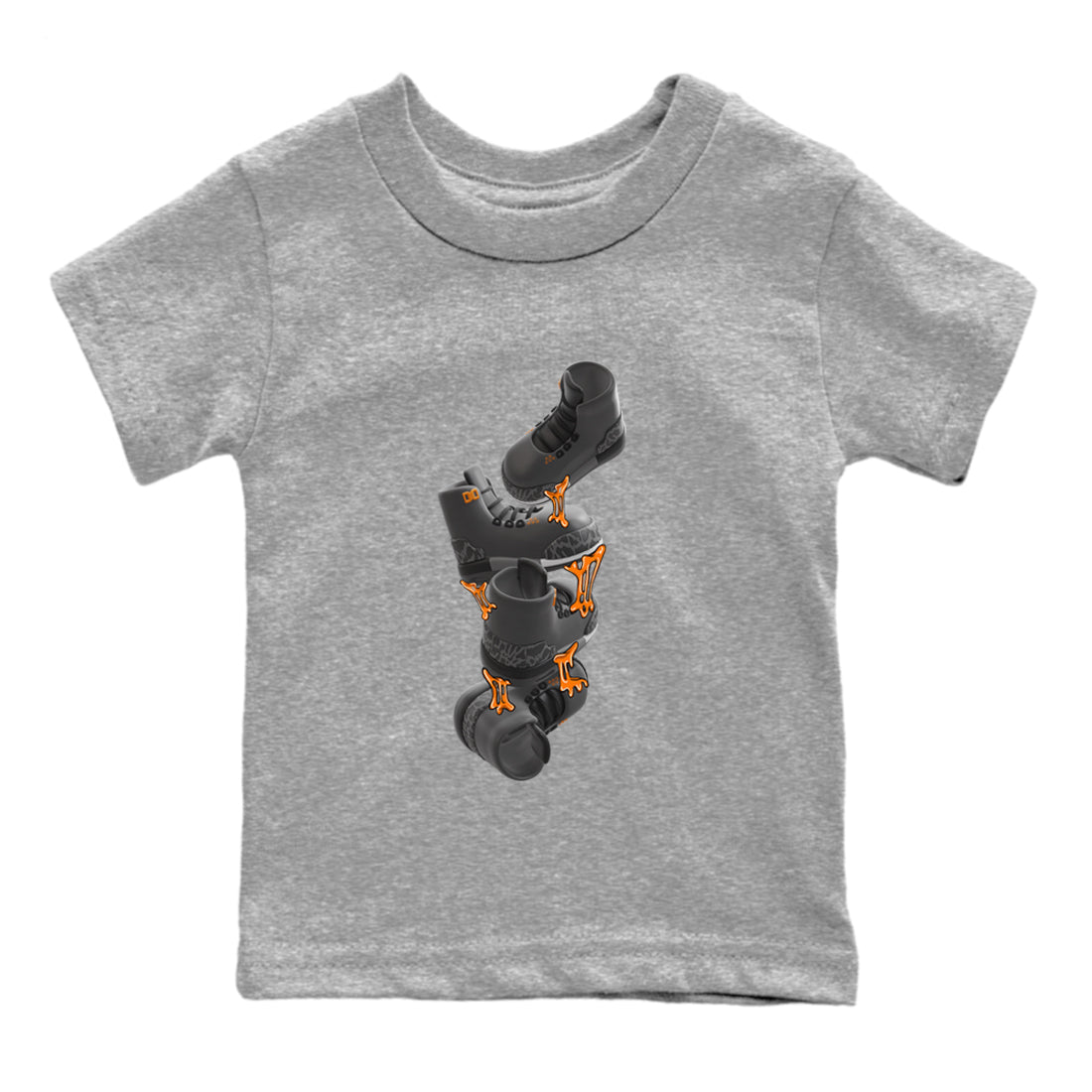 Air Jordan 3 Fear shirt to match jordans Gum Stuck On Shoes sneaker tees AJ3 Fear Drip Gear Zone Baby Toddler Heather Grey 2 T-Shirt