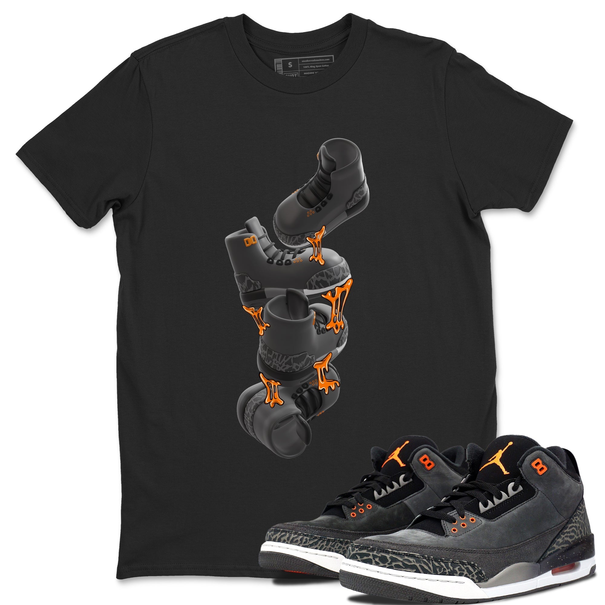 Air Jordan 3 Fear shirt to match jordans Gum Stuck On Shoes sneaker tees AJ3 Fear Drip Gear Zone Unisex Black 1 T-Shirt