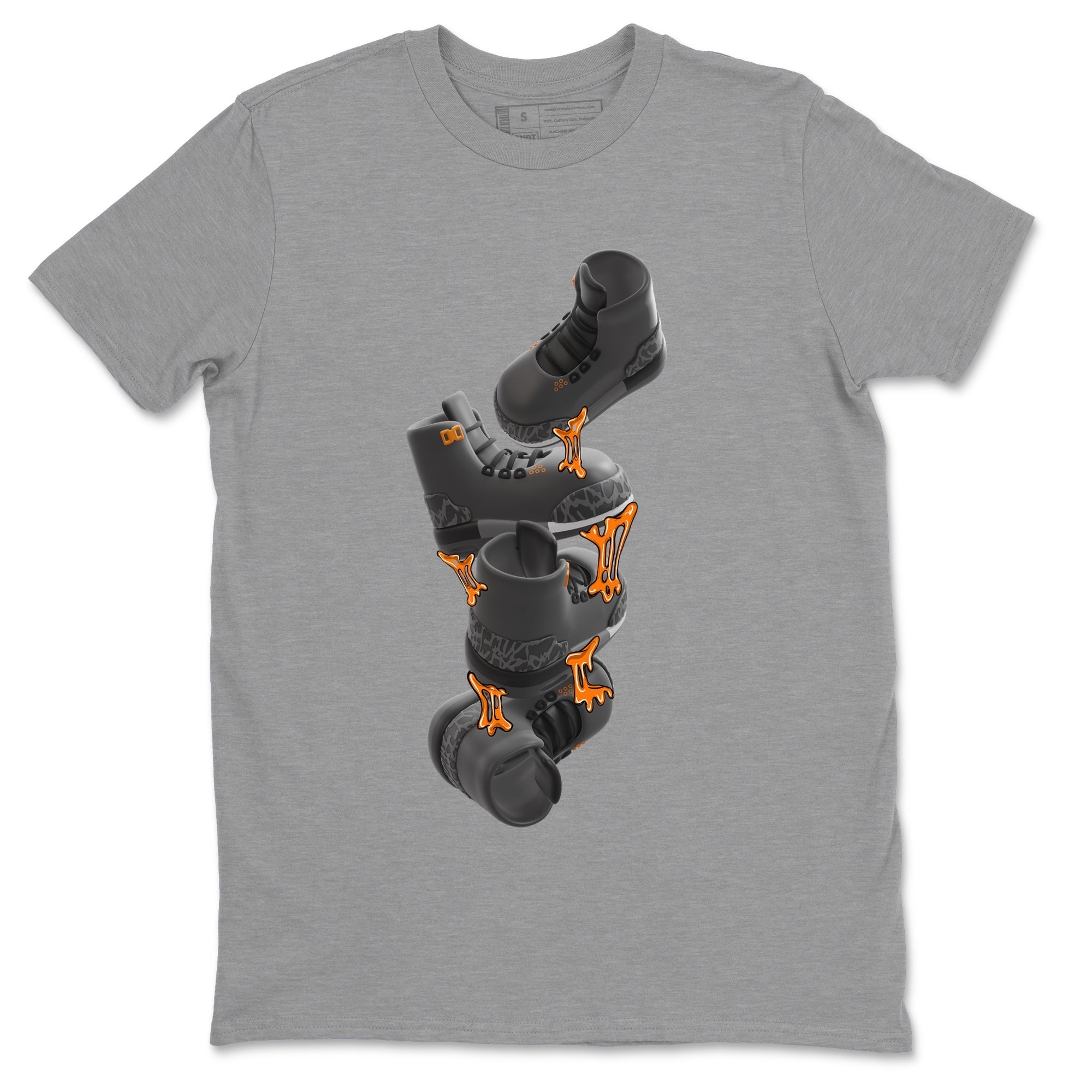 Air Jordan 3 Fear shirt to match jordans Gum Stuck On Shoes sneaker tees AJ3 Fear Drip Gear Zone Unisex Heather Grey 2 T-Shirt