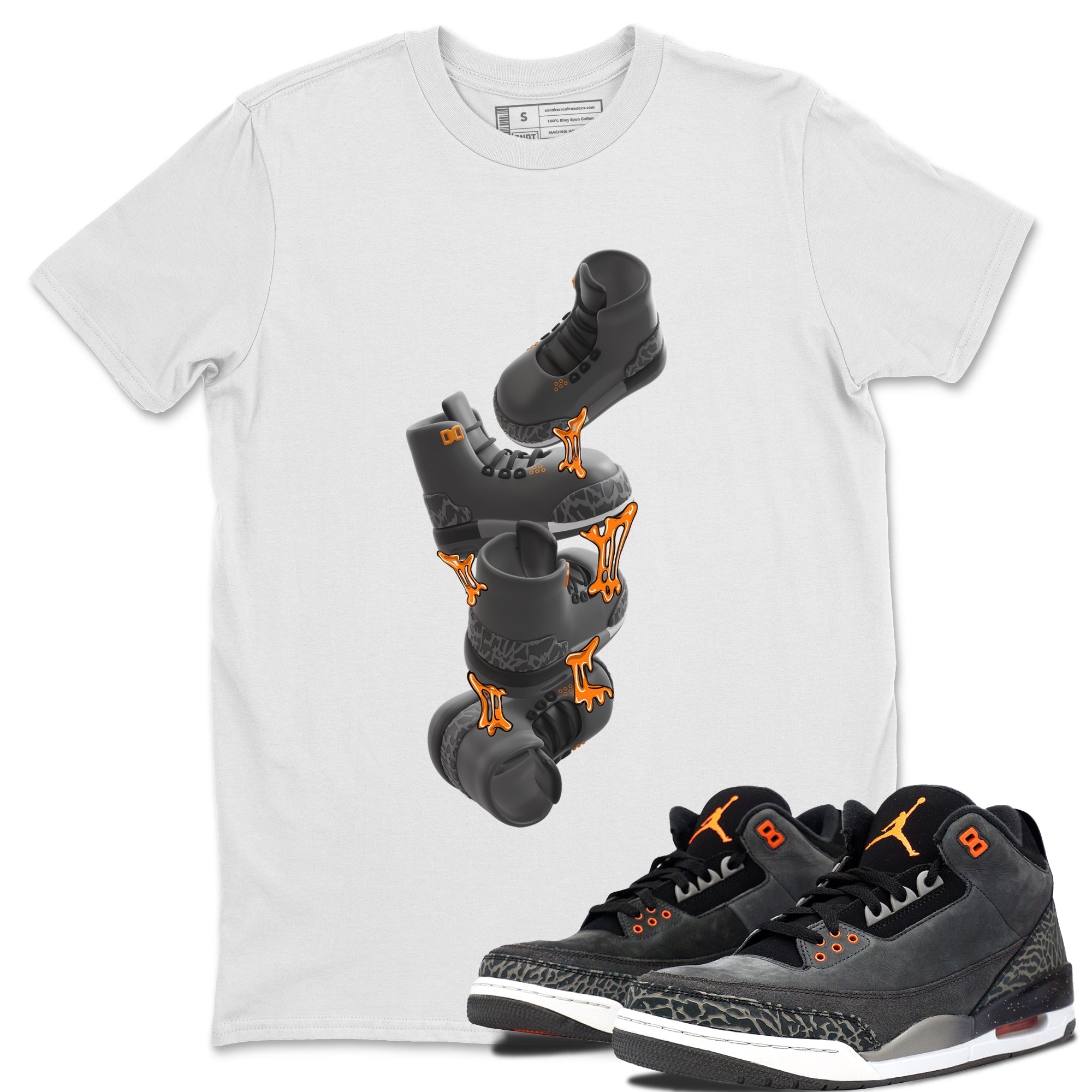 Air Jordan 3 Fear shirt to match jordans Gum Stuck On Shoes sneaker tees AJ3 Fear Drip Gear Zone Unisex White 1 T-Shirt
