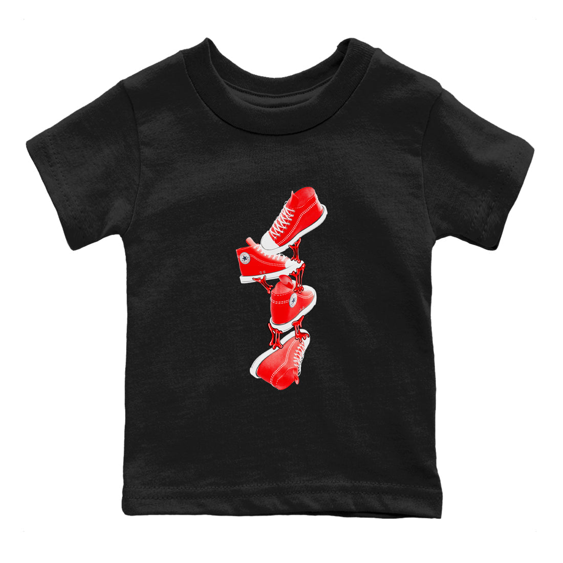 Converse High Top Red shirt to match sneakers Gum Stuck On Shoes sneaker tees Shoes Match Converse High Top Red Drip Gear Zone Sneaker Tee Baby Toddler Black 2 T-Shirt