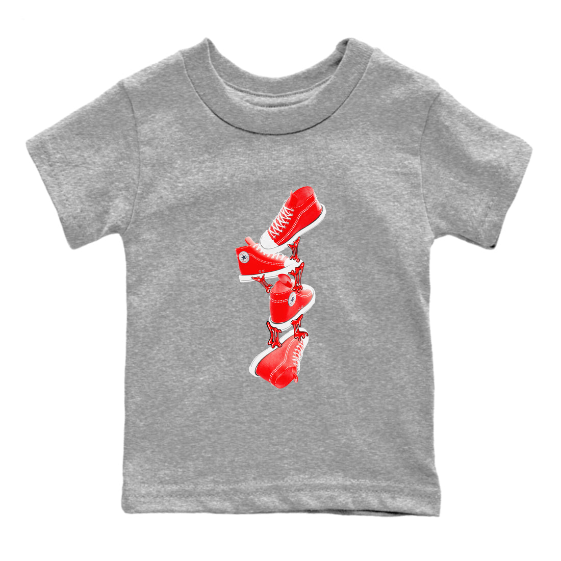 Converse High Top Red shirt to match sneakers Gum Stuck On Shoes sneaker tees Shoes Match Converse High Top Red Drip Gear Zone Sneaker Tee Baby Toddler Heather Grey 2 T-Shirt