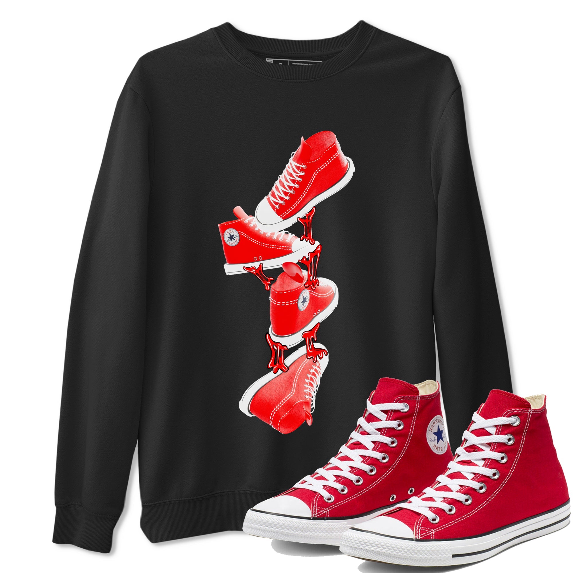 Converse High Top Red shirt to match sneakers Gum Stuck On Shoes sneaker tees Shoes Match Converse High Top Red Drip Gear Zone Sneaker Tee Unisex Black 1 T-Shirt