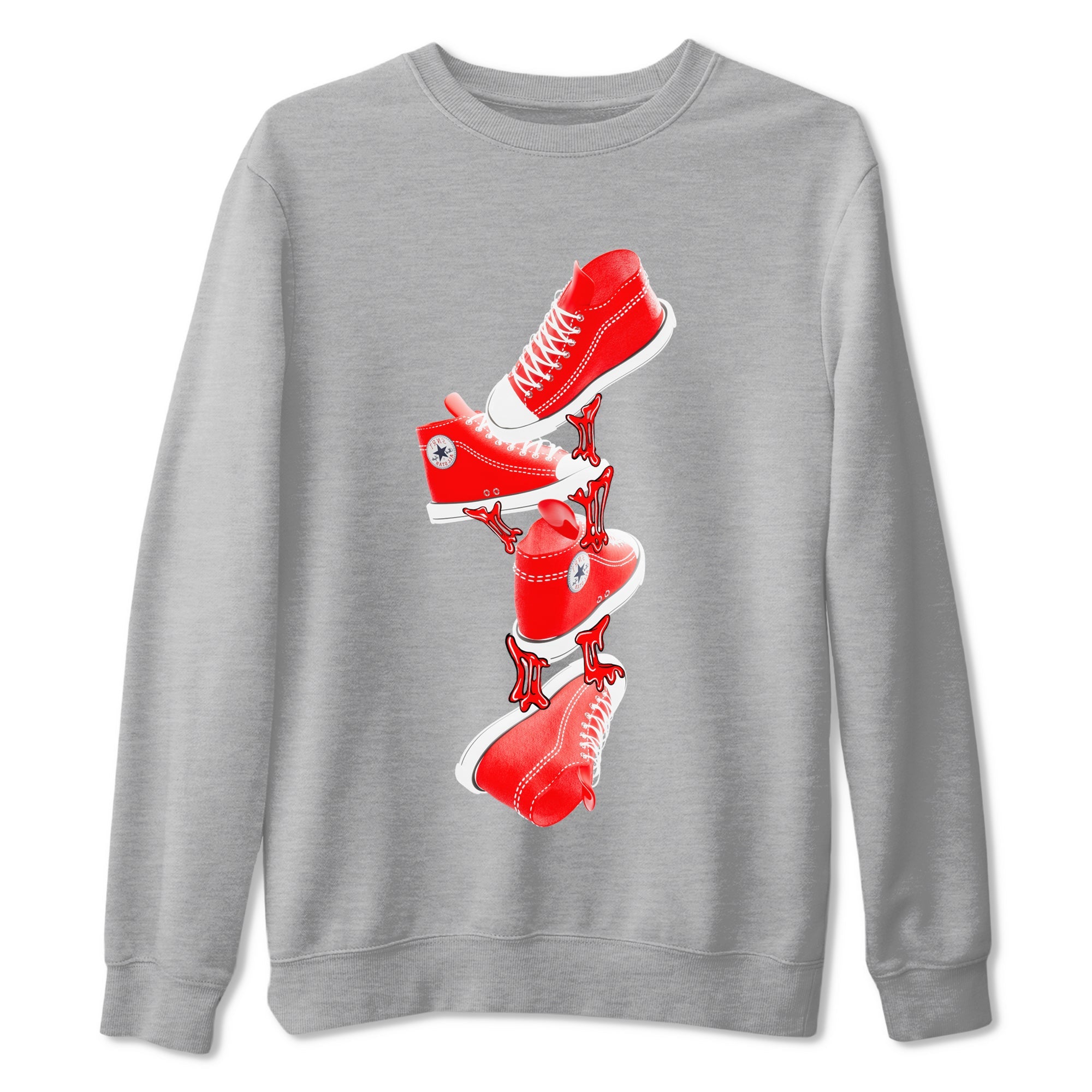 Converse High Top Red shirt to match sneakers Gum Stuck On Shoes sneaker tees Shoes Match Converse High Top Red Drip Gear Zone Sneaker Tee Unisex Heather Grey 2 T-Shirt