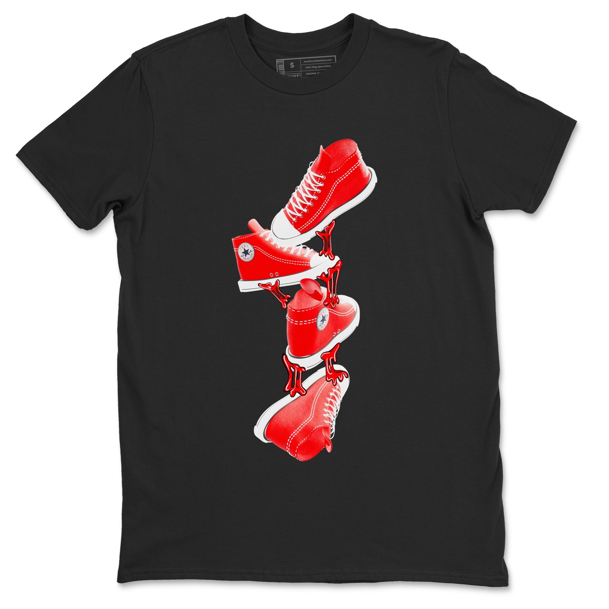 Converse High Top Red shirt to match sneakers Gum Stuck On Shoes sneaker tees Shoes Match Converse High Top Red Drip Gear Zone Sneaker Tee Unisex Black 2 T-Shirt