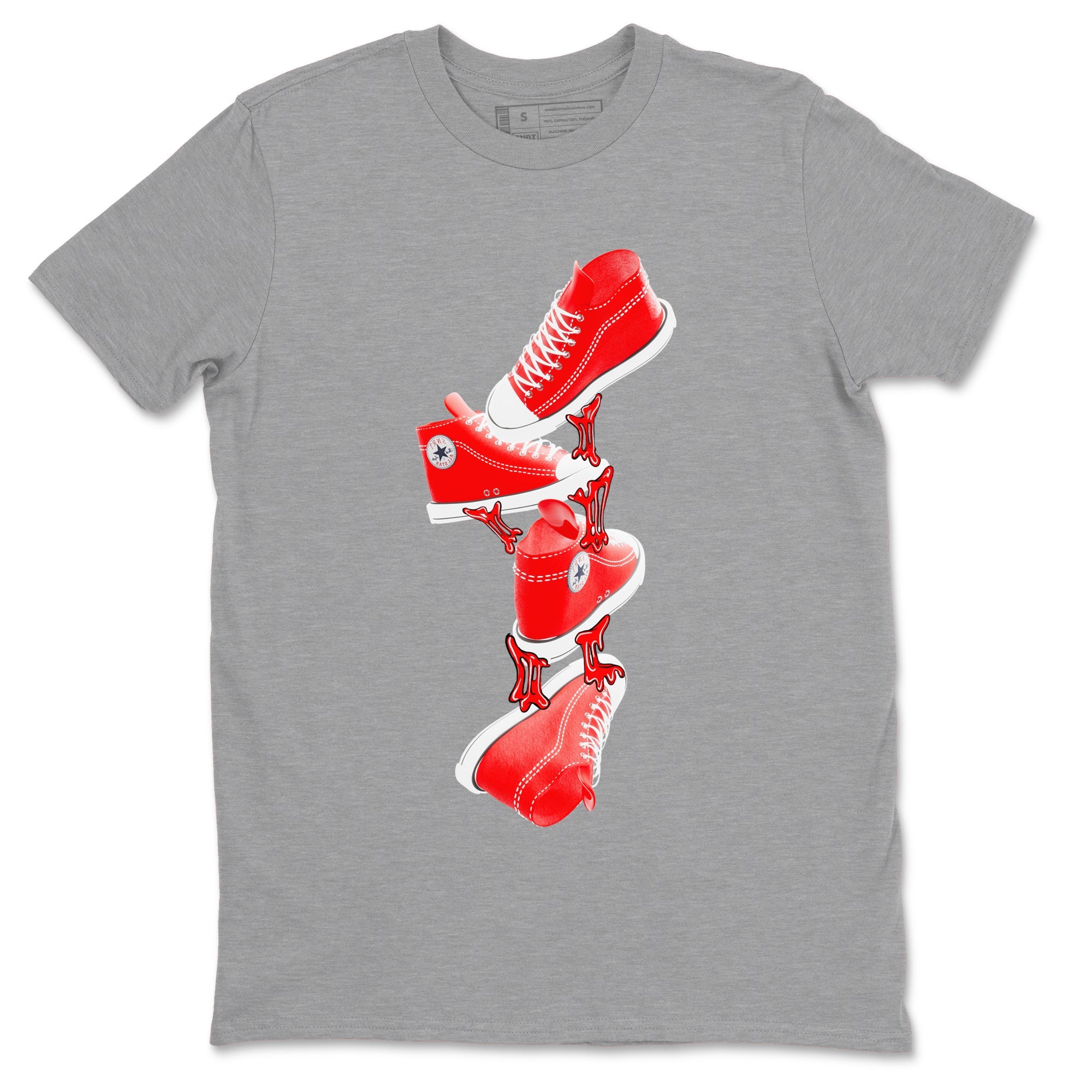 Converse High Top Red shirt to match sneakers Gum Stuck On Shoes sneaker tees Shoes Match Converse High Top Red Drip Gear Zone Sneaker Tee Unisex Heather Grey 2 T-Shirt