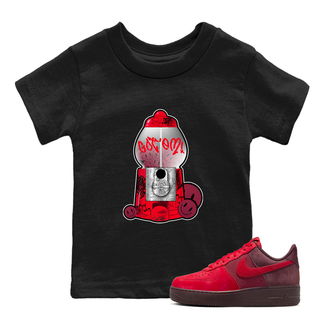 Air Force 1 Layers of Love shirt to match jordans Gumball Machine sneaker tees af1 Layers of Love Drip Gear Zone baby toddler Black 1 cotton Shirt
