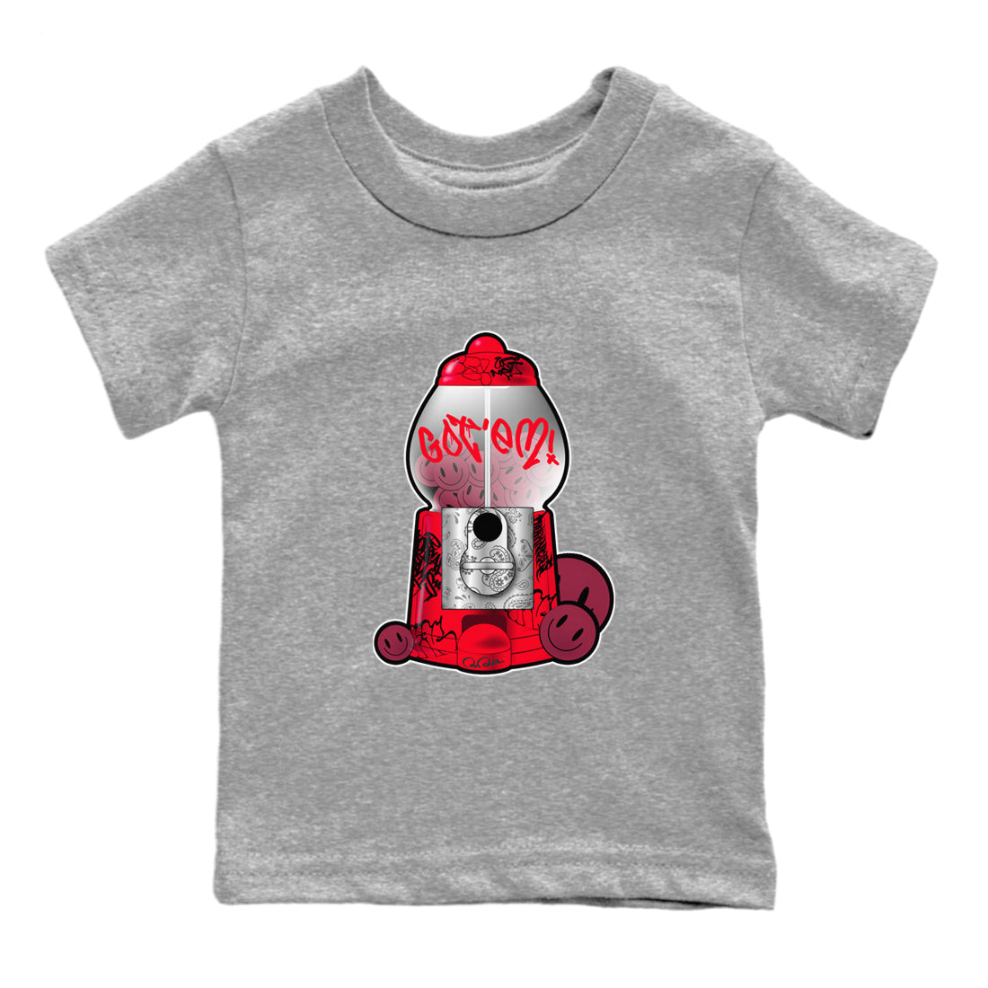 Air Force 1 Layers of Love shirt to match jordans Gumball Machine sneaker tees af1 Layers of Love Drip Gear Zone baby toddler Heather Grey 2 cotton Shirt