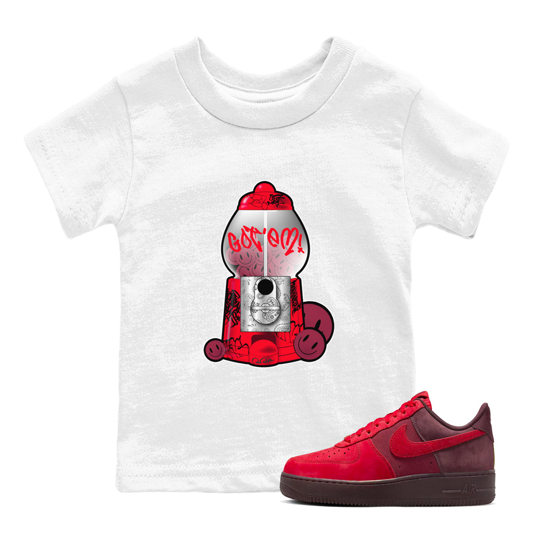 Air Force 1 Layers of Love shirt to match jordans Gumball Machine sneaker tees af1 Layers of Love Drip Gear Zone baby toddler White 1 cotton Shirt