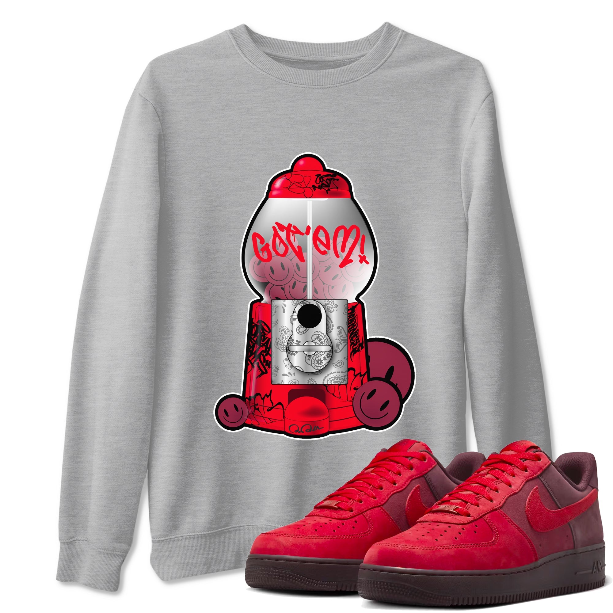 Air Force 1 Layers of Love shirt to match jordans Gumball Machine sneaker tees af1 Layers of Love Drip Gear Zone unisex cotton Heather Grey 1 crew neck shirt
