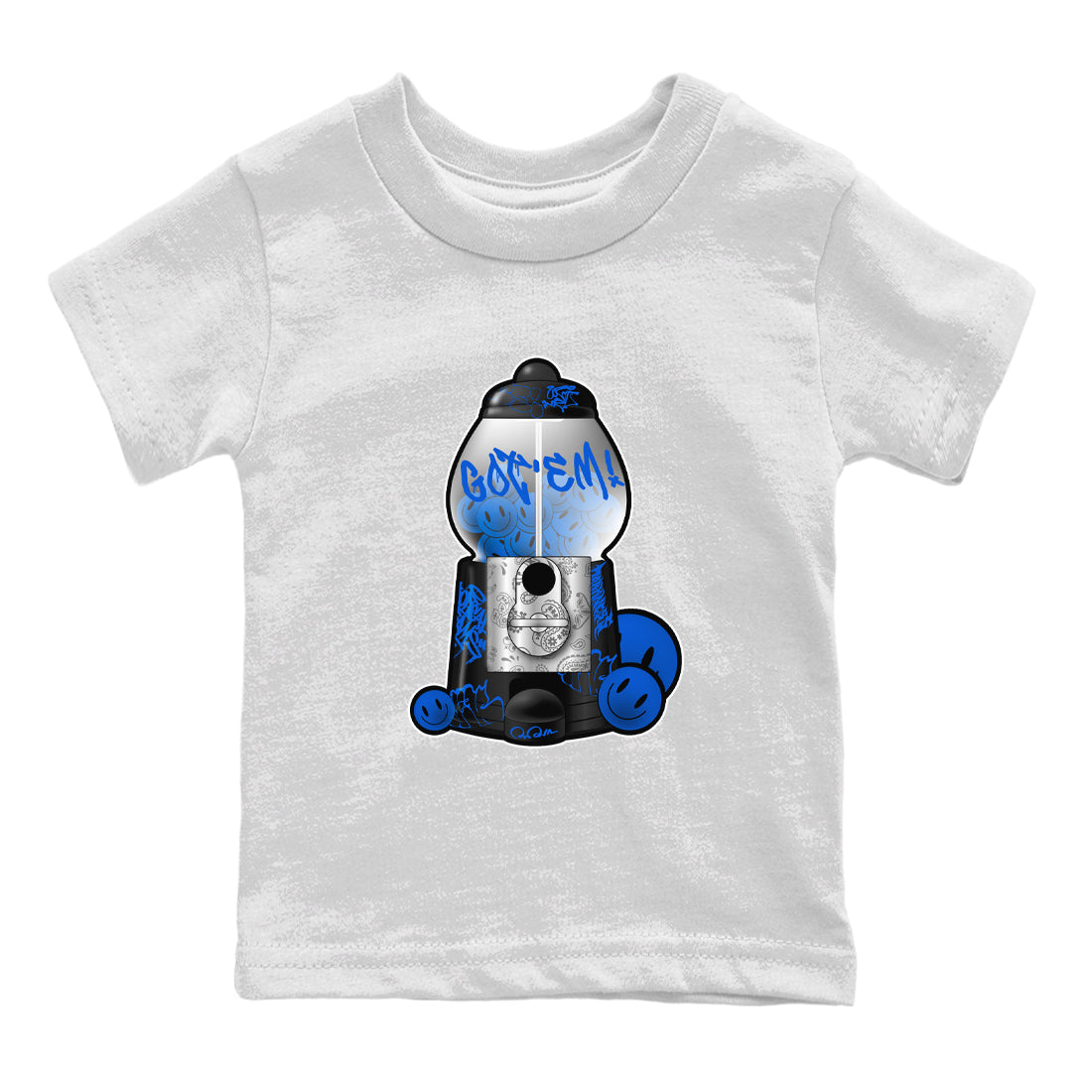Air Jordan 1 Royal Reimagined shirt to match jordans Gumball Machine sneaker tees Graffiti AJ1 Royal Reimagined Drip Gear Zone Kids Baby Toddler sneaker shirts White 2 T-Shirt