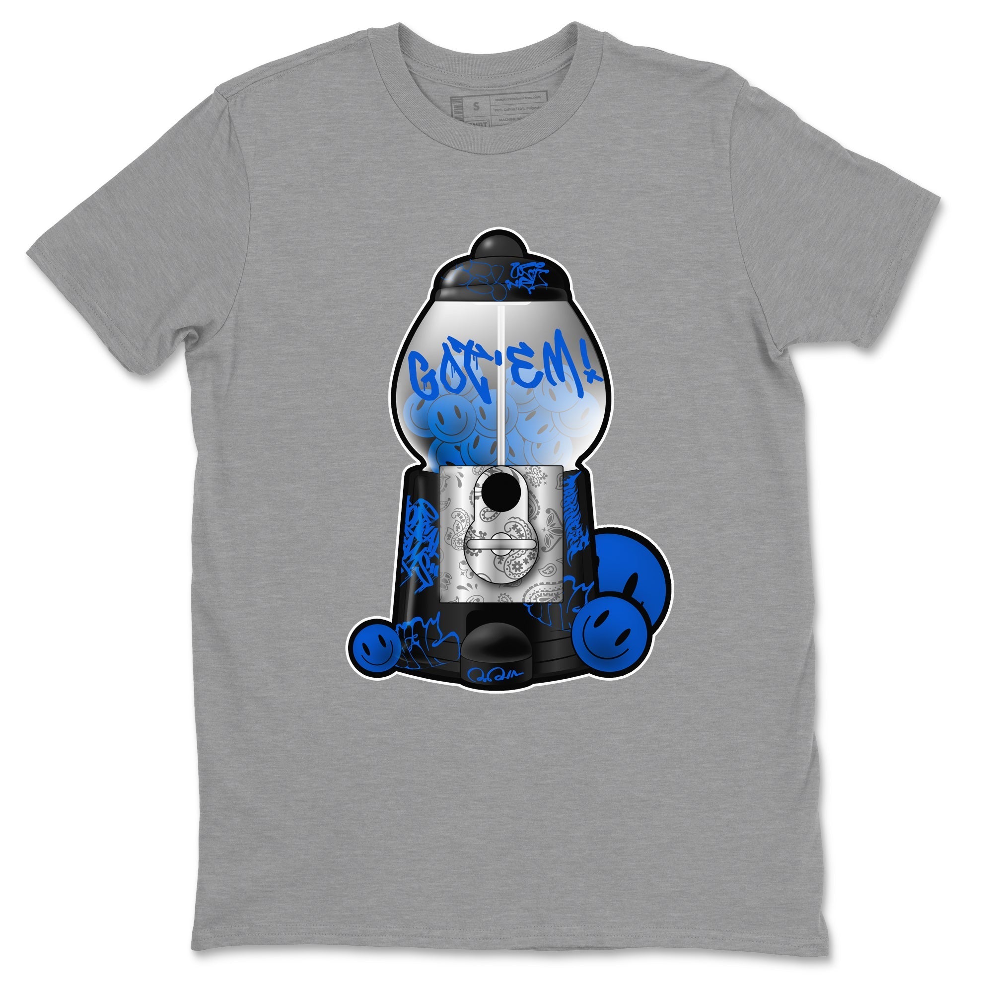 Air Jordan 1 Royal Reimagined shirt to match jordans Gumball Machine sneaker tees Graffiti AJ1 Royal Reimagined Drip Gear Zone Unisex Sneaker Tees and Sneaker Match T-Shirt Heather Grey 2 T-Shirt