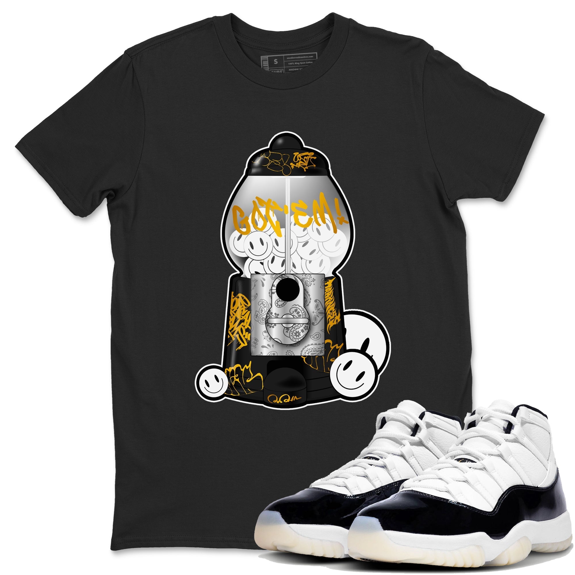 11s Gratitude shirt to match jordans Gumball Machine sneaker tees Air Jordan 11 Gratitude Drip Gear Zone Unisex Black 1 T-Shirt