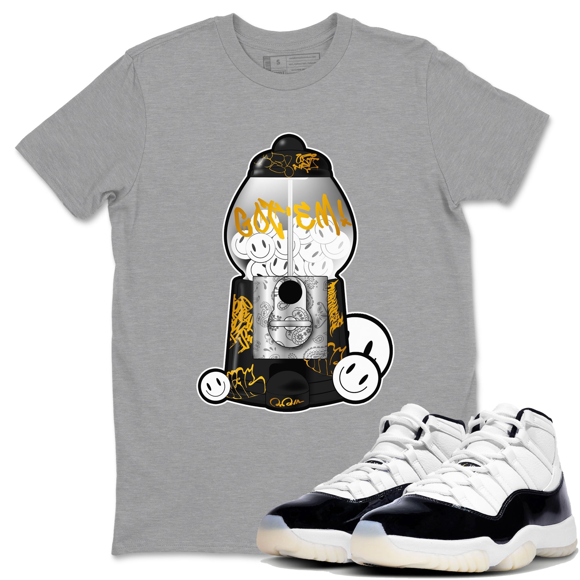 11s Gratitude shirt to match jordans Gumball Machine sneaker tees Air Jordan 11 Gratitude Drip Gear Zone Unisex Heather Grey 1 T-Shirt