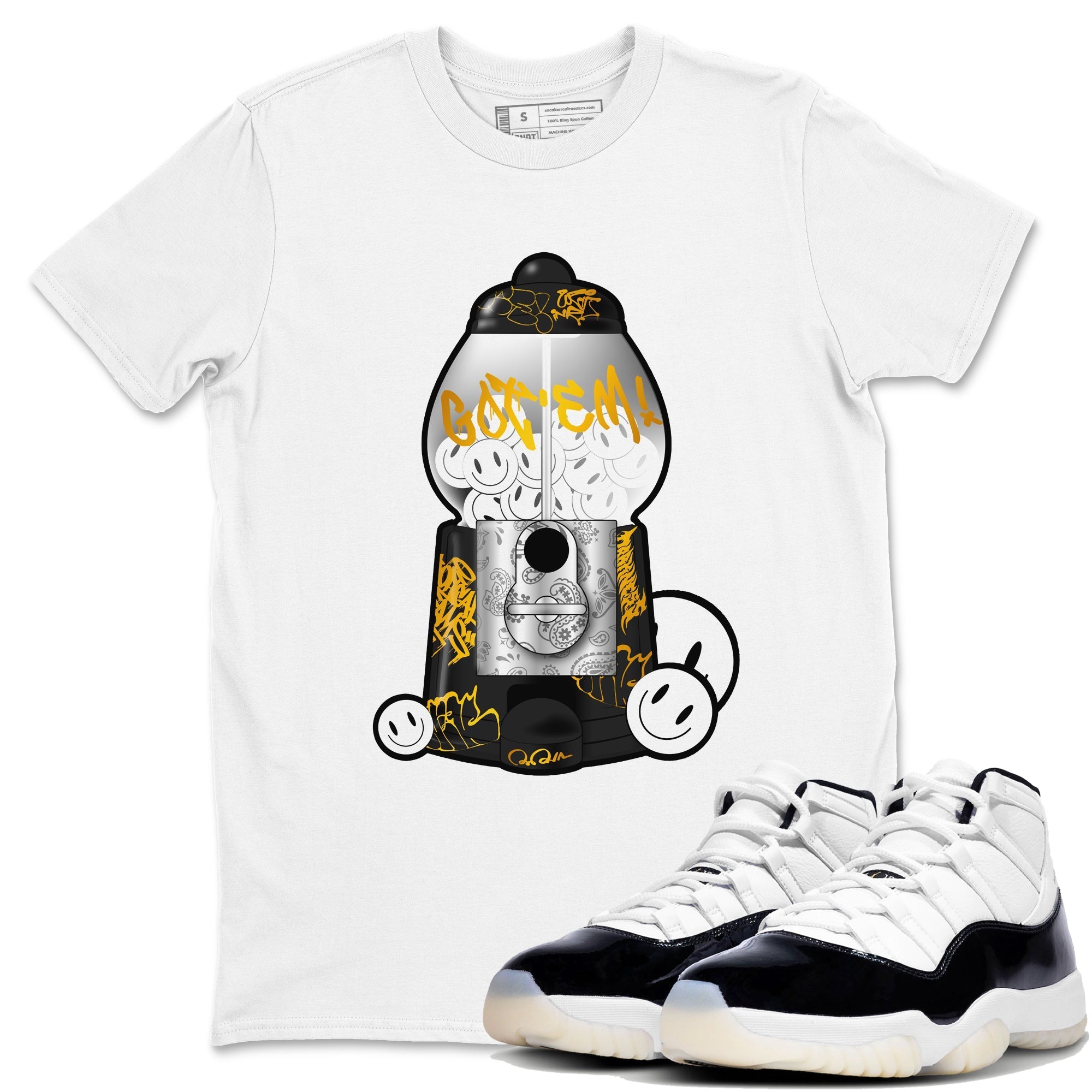 11s Gratitude shirt to match jordans Gumball Machine sneaker tees Air Jordan 11 Gratitude Drip Gear Zone Unisex White 1 T-Shirt