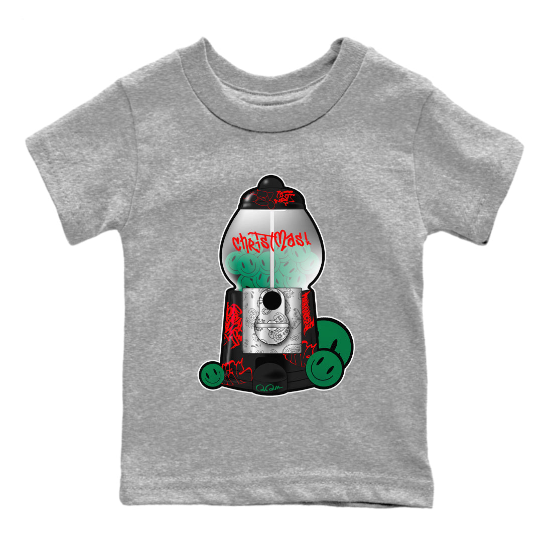 Jordan 2 Low Christmas X-mas Holiday special gift shirt to match jordans Gumball Machine sneaker tees Air Jordan 2 Christmas Drip Gear Zone Baby Toddler Heather Grey 2 T-Shirt