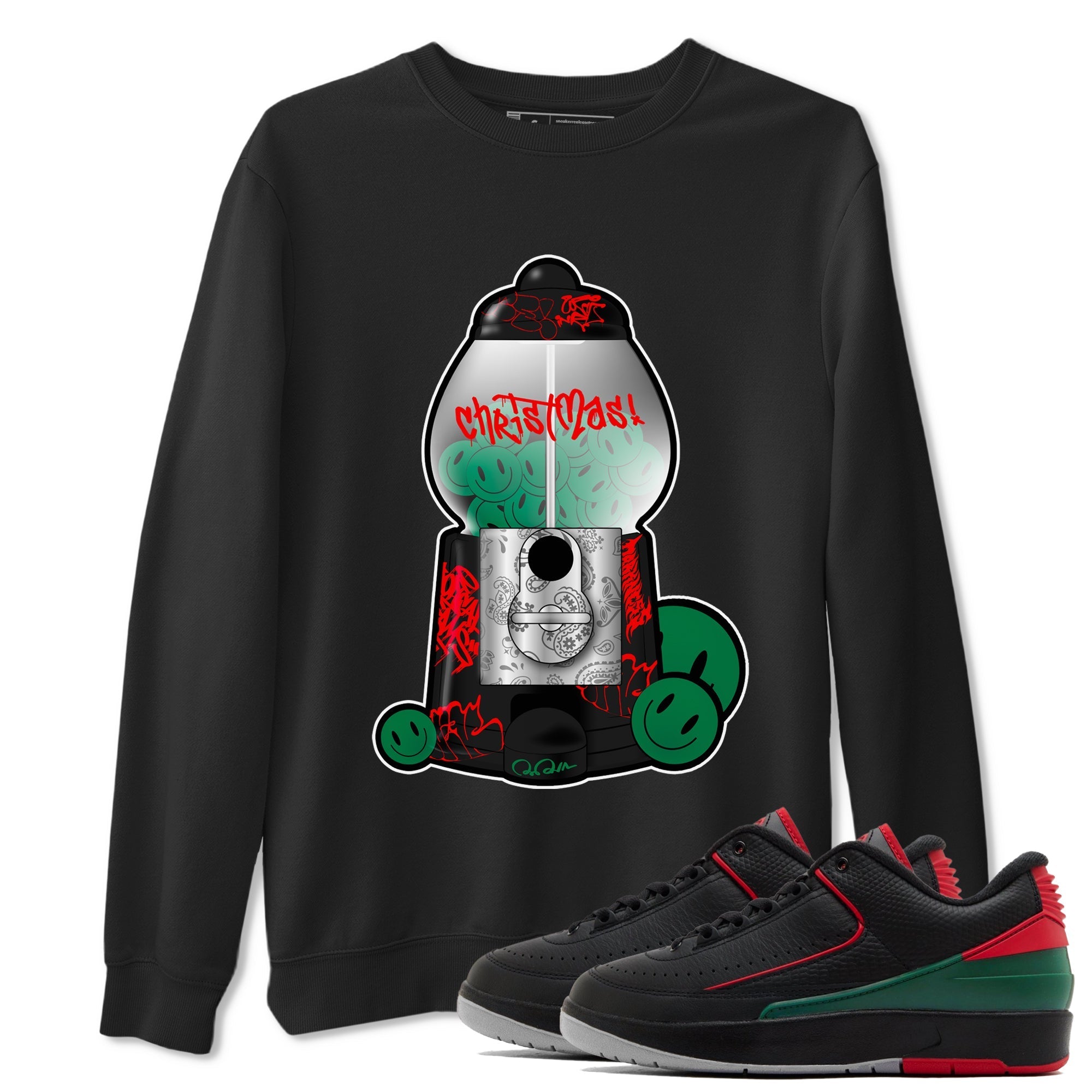 Jordan 2 Low Christmas X-mas Holiday special gift shirt to match jordans Gumball Machine sneaker tees Air Jordan 2 Christmas Drip Gear Zone Unisex Black 1 T-Shirt