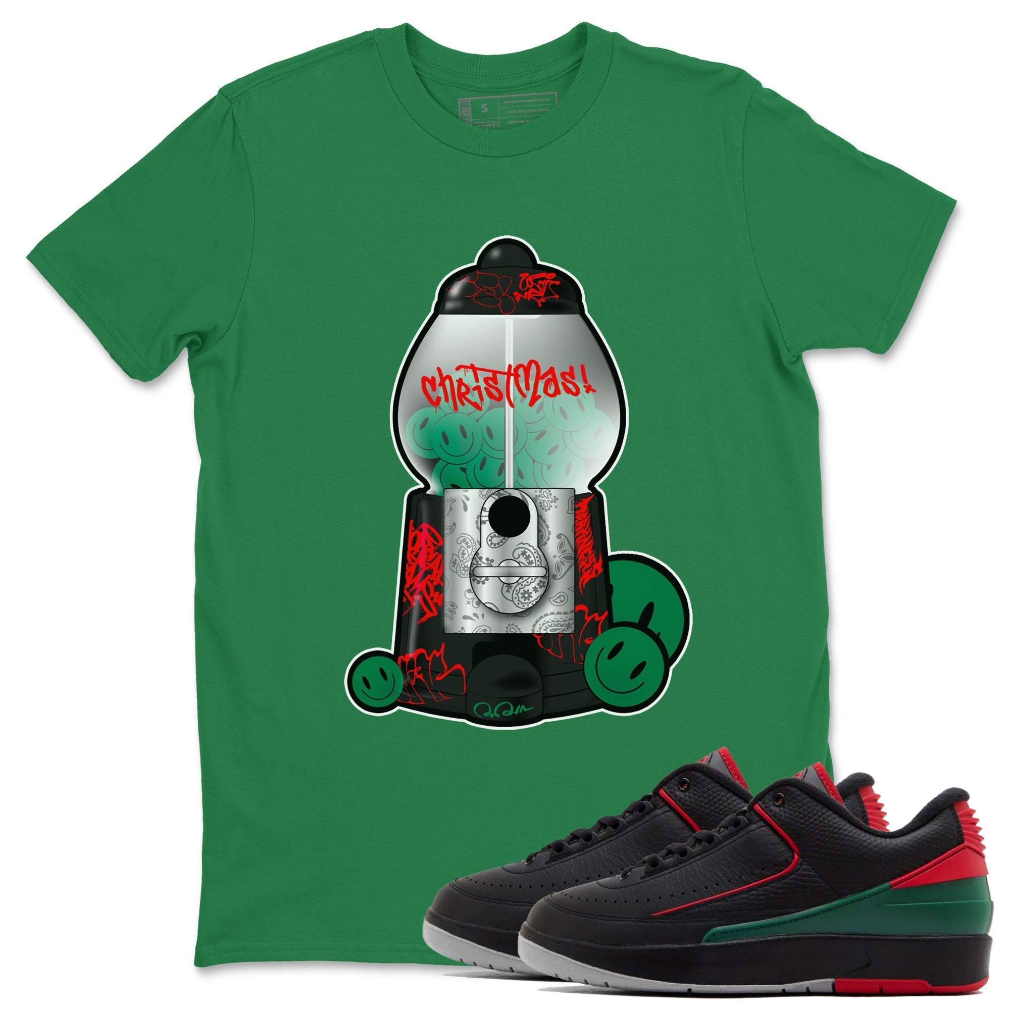 Jordan 2 Low Christmas X-mas Holiday special gift shirt to match jordans Gumball Machine sneaker tees Air Jordan 2 Christmas Drip Gear Zone Unisex Kelly Green 1 T-Shirt