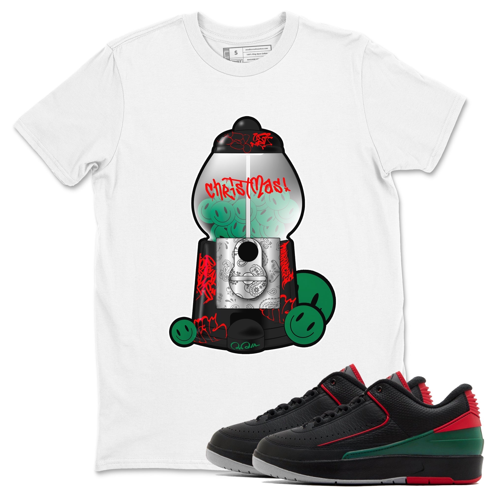 Jordan 2 Low Christmas X-mas Holiday special gift shirt to match jordans Gumball Machine sneaker tees Air Jordan 2 Christmas Drip Gear Zone Unisex White 1 T-Shirt