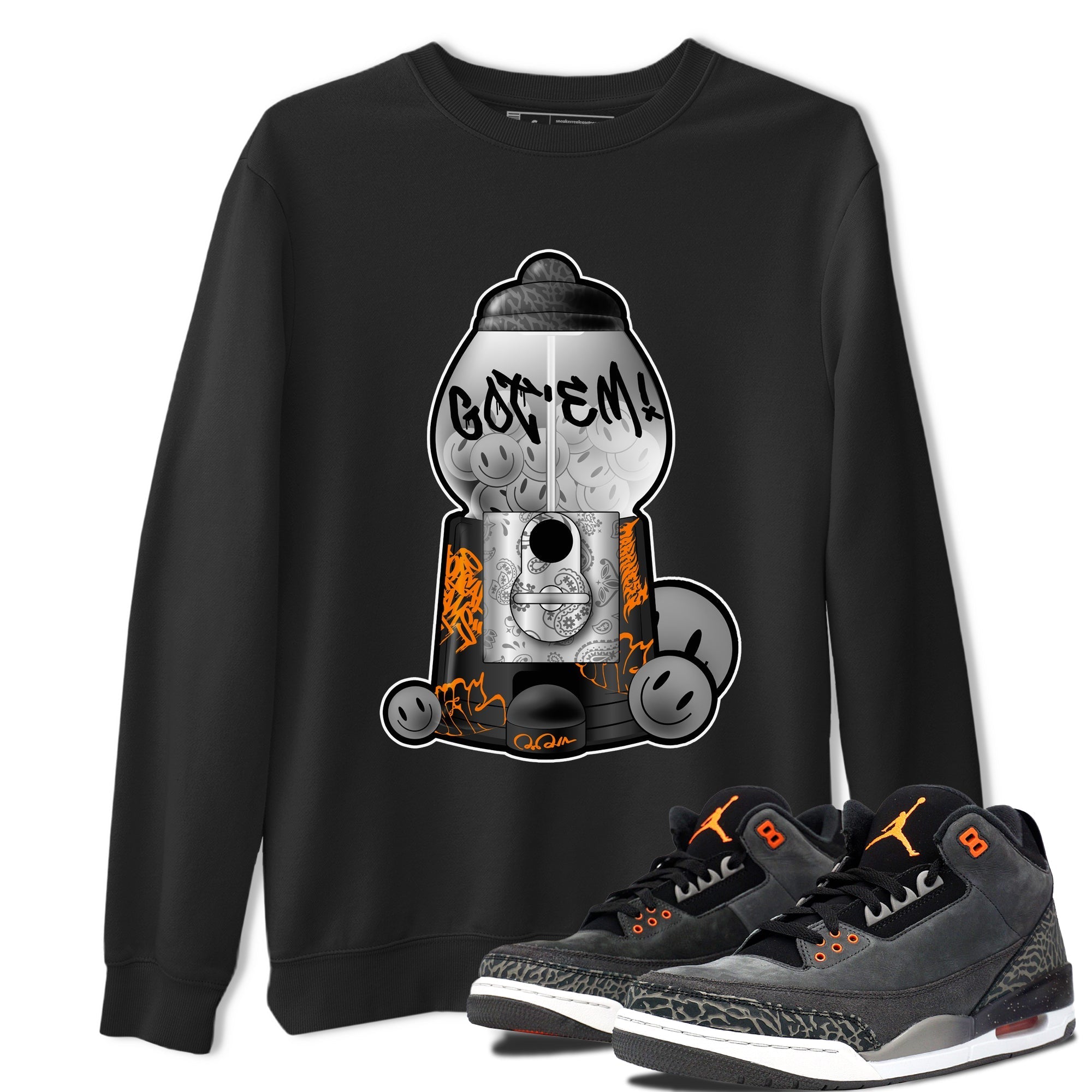 Air Jordan 3 Fear shirt to match jordans Gumball Machine sneaker tees Graffiti AJ3 Fear Drip Gear Zone Unisex Black 1 T-Shirt