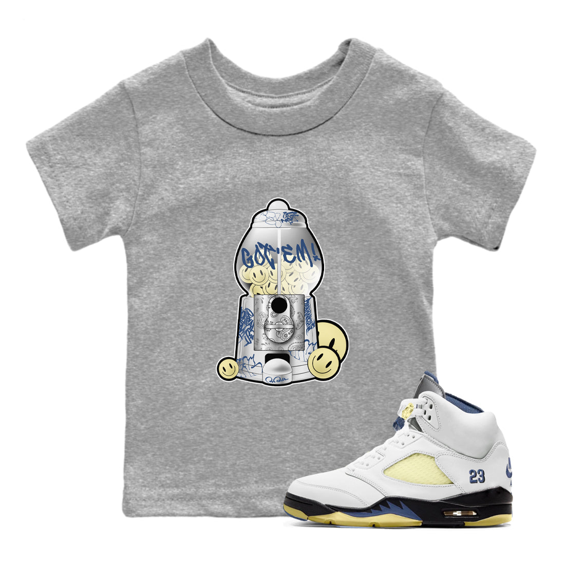 Air Jordan 5 A Ma Maniere x Photon Dust shirt to match jordans Gumball Machine sneaker tees Jordan 5 A Ma Maniere "Dawn" Drip Gear Zone Baby Toddler Heather Grey 1 T-Shirt