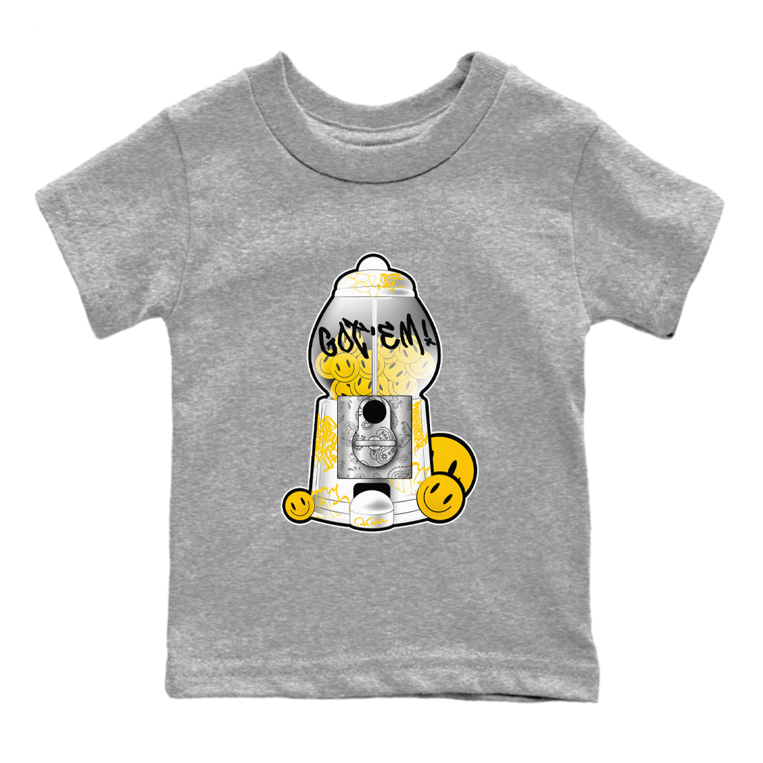 Air Jordan 6 Yellow Ochre shirt to match jordans Gumball Machine sneaker tees streetwear brand AJ6 Yellow Ochre Drip Gear Zone Brand Baby Toddler Heather Grey 2 T-Shirt