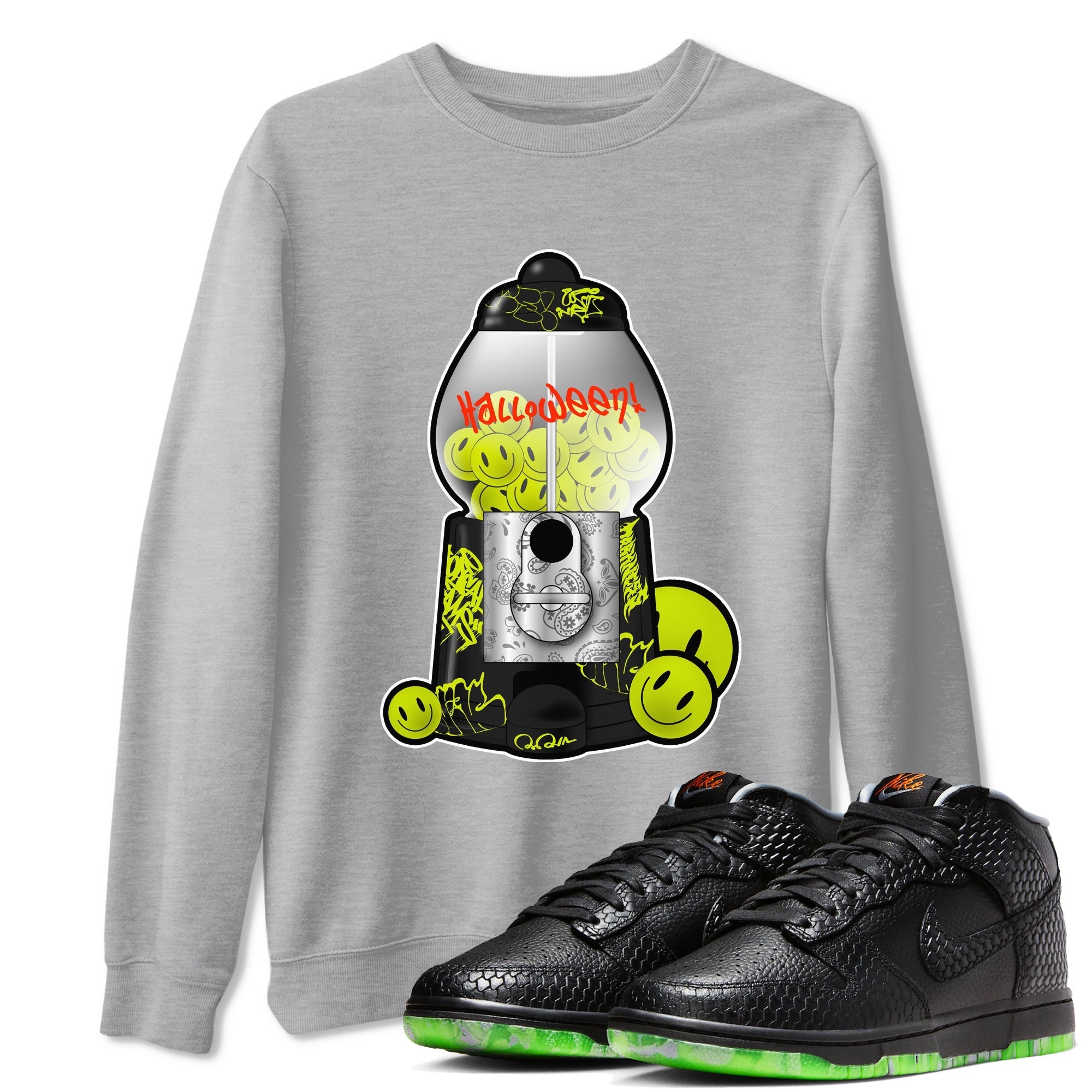 Dunk Halloween shirt to match jordans Gumball Machine sneaker tees halloween horror nights Nike Dunk Halloween Drip Gear Zone Unisex Crew Neck Tee Heather Grey 1 T-Shirt