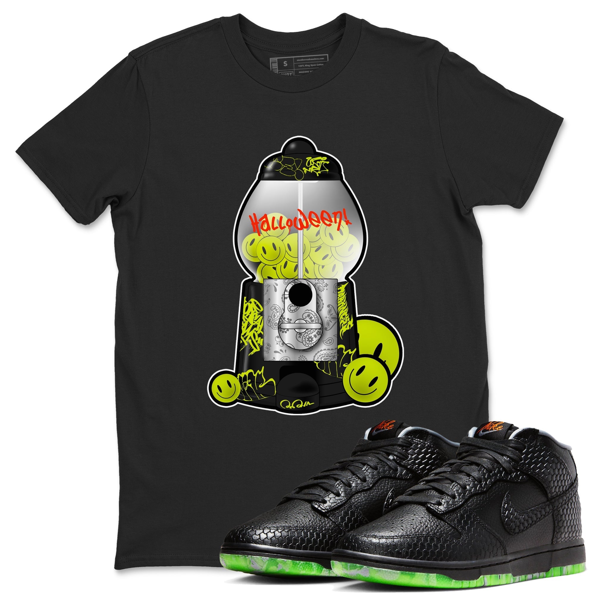 Dunk Halloween shirt to match jordans Gumball Machine sneaker tees halloween horror nights Nike Dunk Halloween Drip Gear Zone Unisex Crew Neck Tee Black 1 T-Shirt