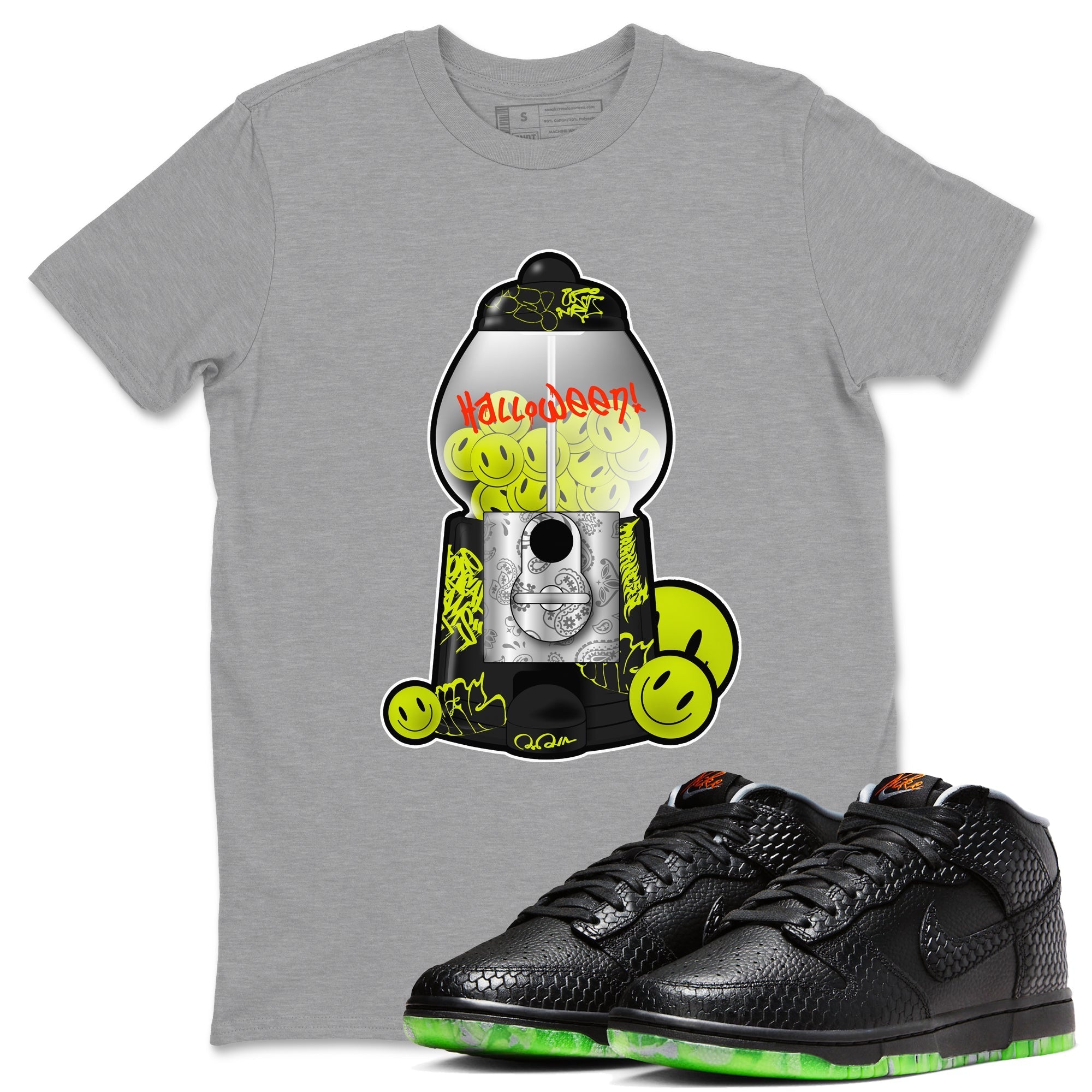 Dunk Halloween shirt to match jordans Gumball Machine sneaker tees halloween horror nights Nike Dunk Halloween Drip Gear Zone Unisex Crew Neck Tee Heather Grey 1 T-Shirt