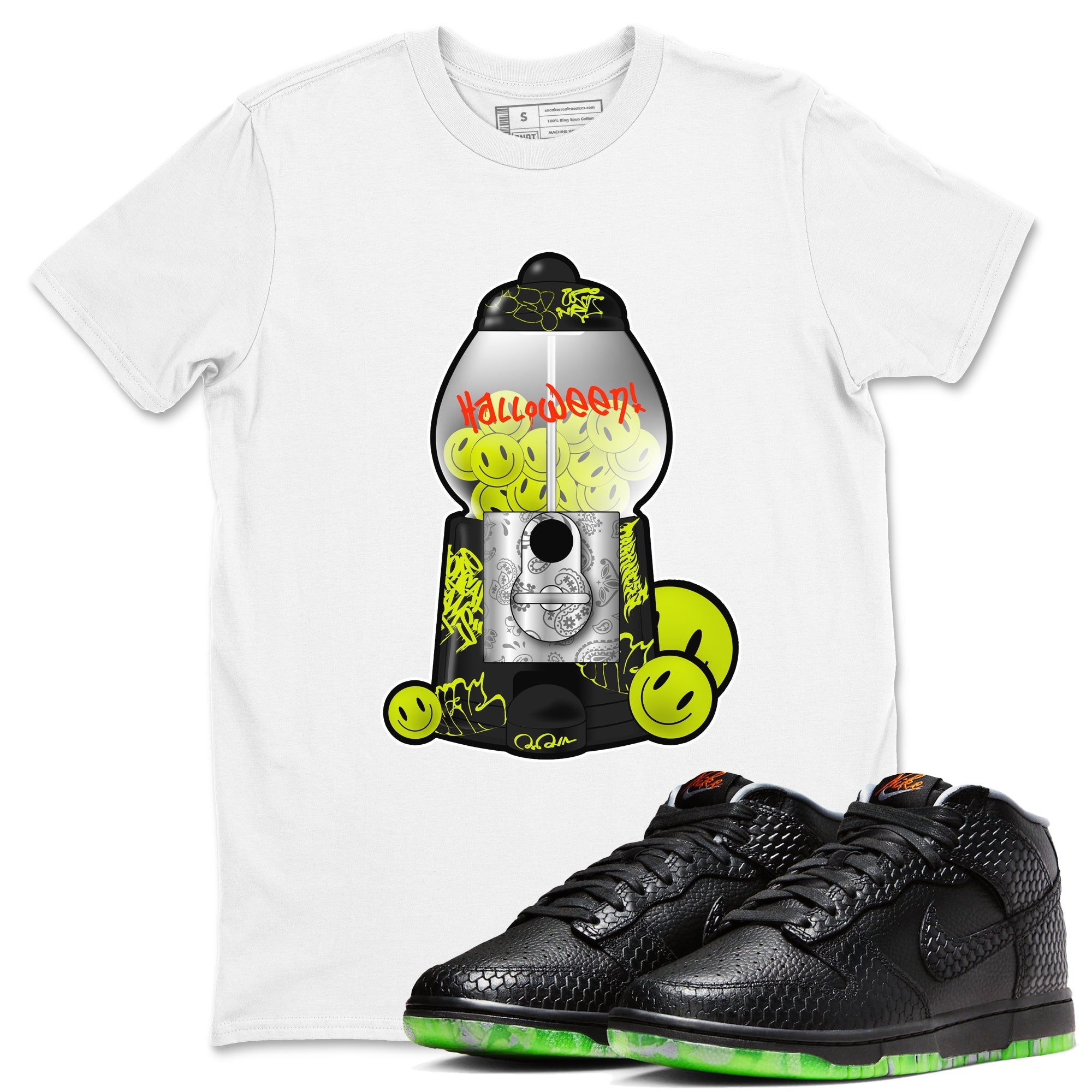 Dunk Halloween shirt to match jordans Gumball Machine sneaker tees halloween horror nights Nike Dunk Halloween Drip Gear Zone Unisex Crew Neck Tee White 1 T-Shirt