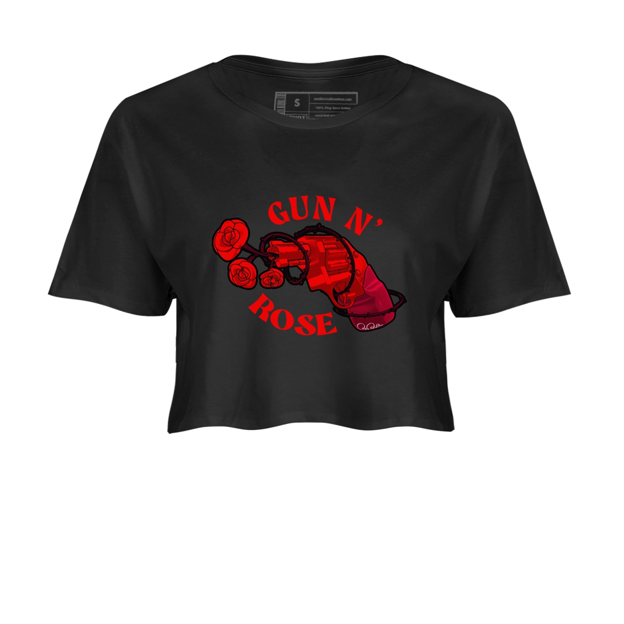 Air Force 1 Layers of Love shirt to match jordans Gun N Rose sneaker tees af1 Layers of Love Drip Gear Zone Black 2 crop length shirt