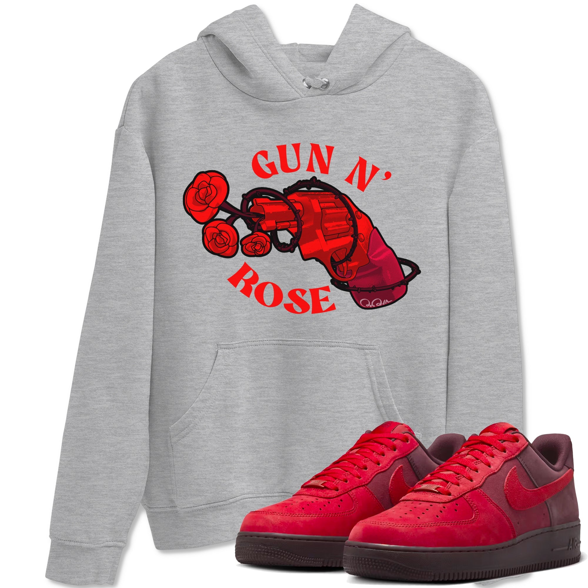 Air Force 1 Layers of Love shirt to match jordans Gun N Rose sneaker tees af1 Layers of Love Drip Gear Zone unisex cotton Heather Grey 1 crew neck shirt
