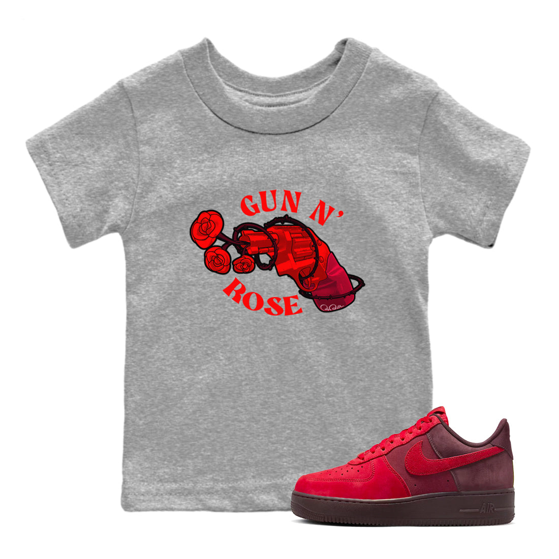Air Force 1 Layers of Love shirt to match jordans Gun N Rose sneaker tees af1 Layers of Love Drip Gear Zone baby toddler Heather Grey 1 cotton Shirt