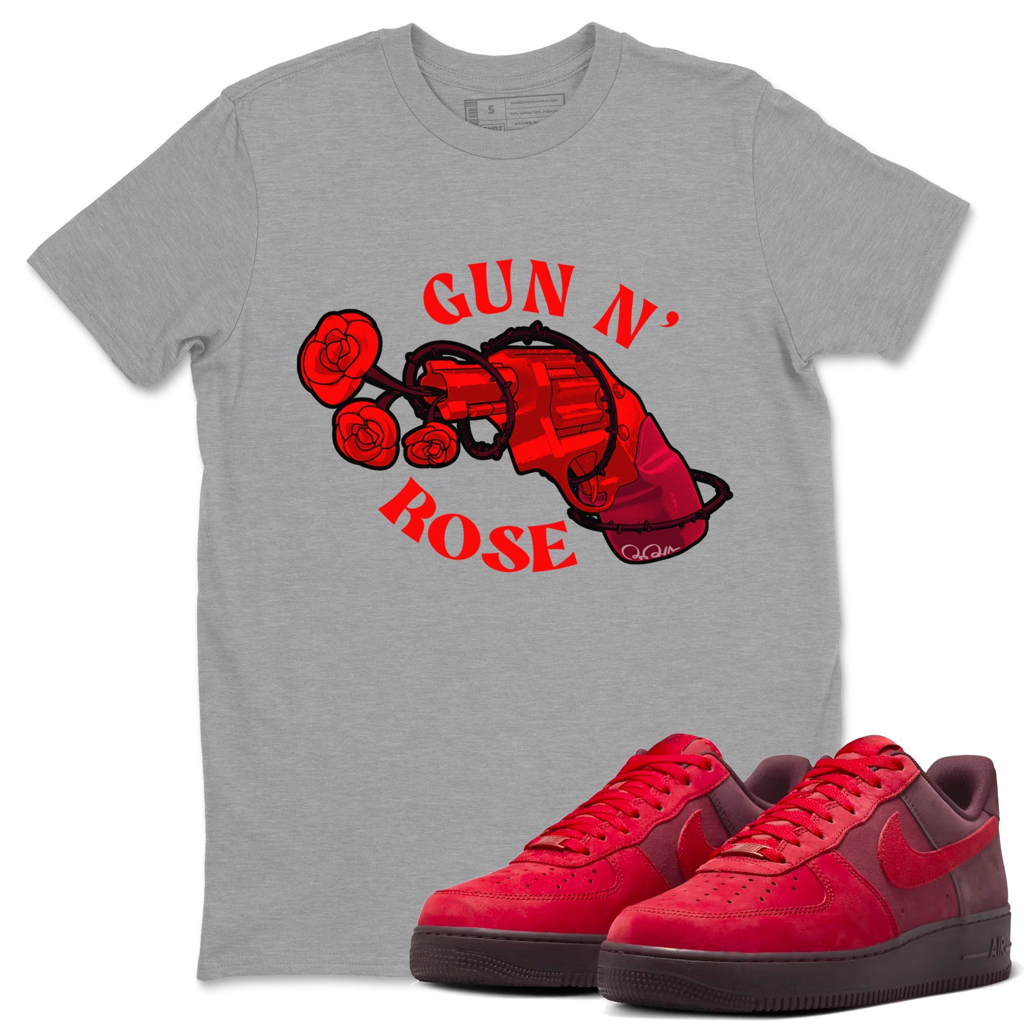 Air Force 1 Layers of Love shirt to match jordans Gun N Rose sneaker tees af1 Layers of Love Drip Gear Zone unisex cotton Heather Grey 1 crew neck shirt