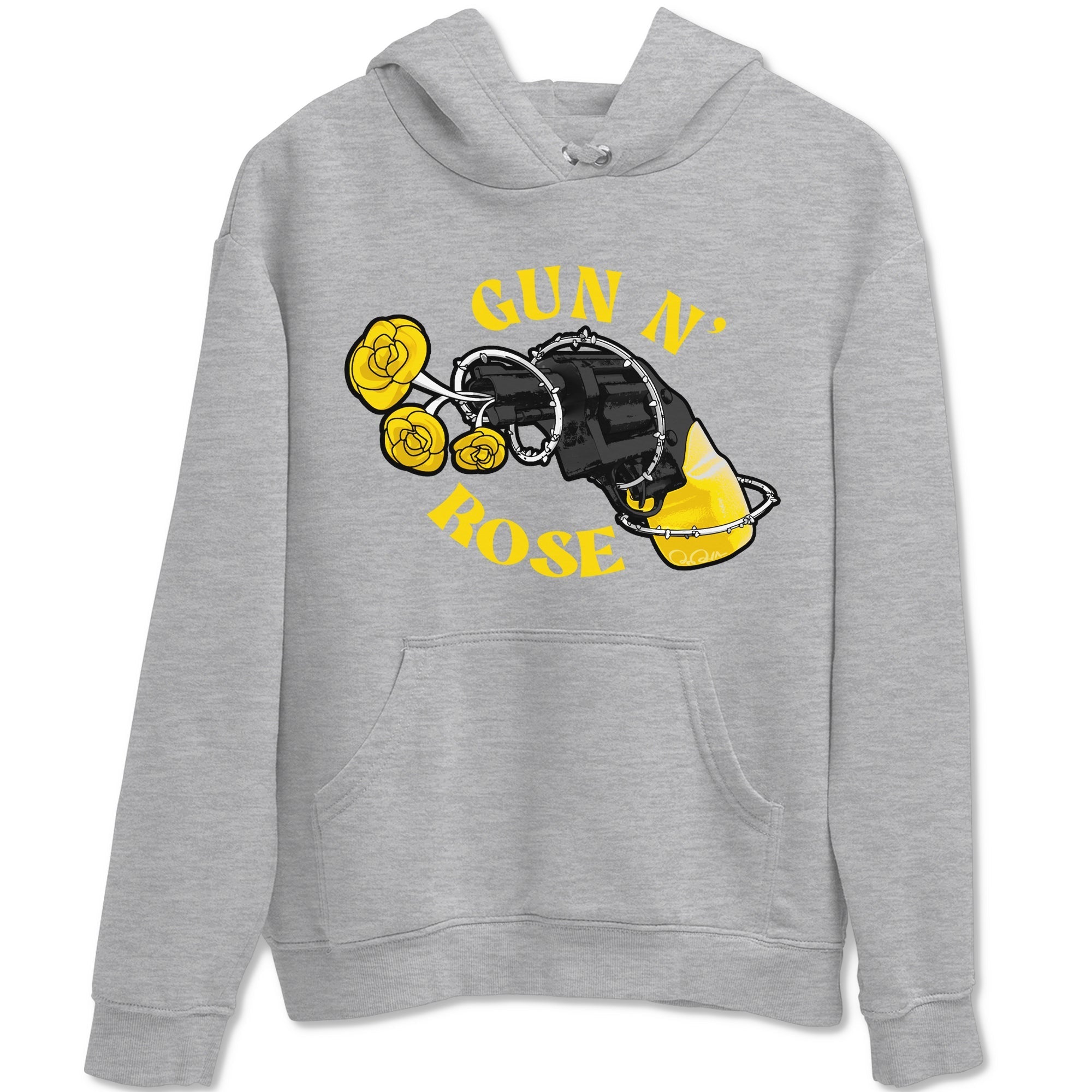 1s Yellow Ochre shirt to match jordans Gun N Rose sneaker tees streetwear brand Air Jordan 1 Yellow Ochre Drip Gear Zone Brand unisex cotton Heather Grey 2 crew neck shirt