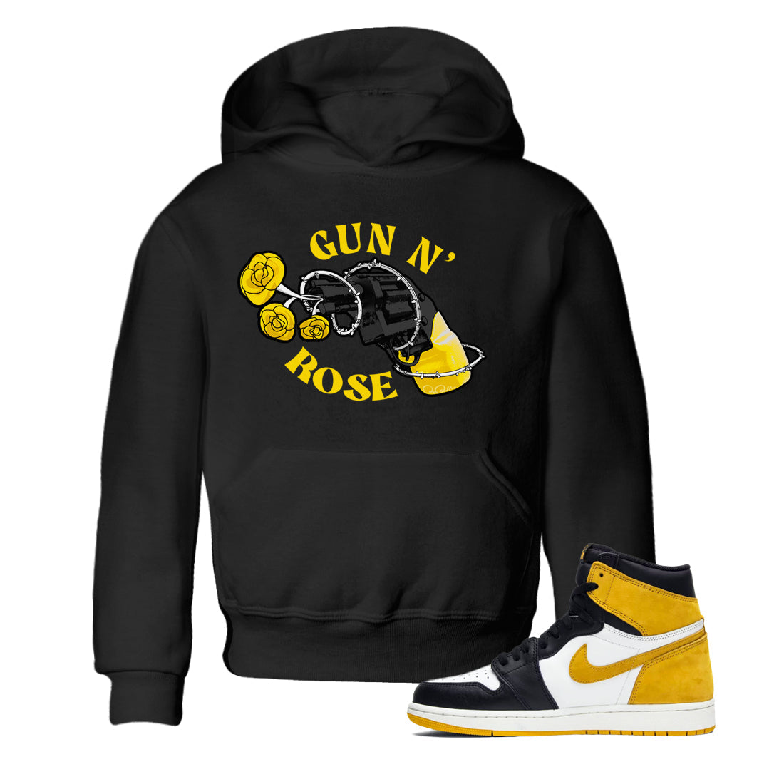 1s Yellow Ochre shirt to match jordans Gun N Rose sneaker tees streetwear brand Air Jordan 1 Yellow Ochre Drip Gear Zone Brand baby toddler Black 1 cotton Shirt