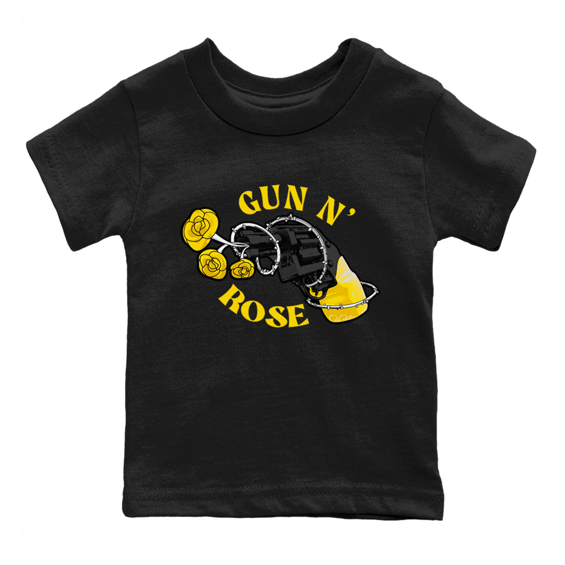 1s Yellow Ochre shirt to match jordans Gun N Rose sneaker tees streetwear brand Air Jordan 1 Yellow Ochre Drip Gear Zone Brand baby toddler Black 2 cotton Shirt