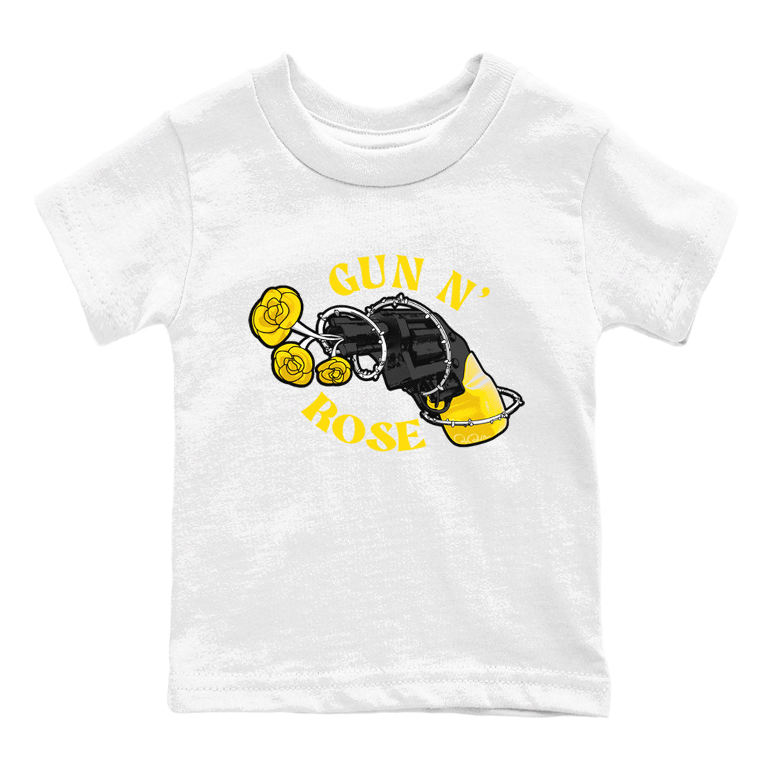 1s Yellow Ochre shirt to match jordans Gun N Rose sneaker tees streetwear brand Air Jordan 1 Yellow Ochre Drip Gear Zone Brand baby toddler White 2 cotton Shirt