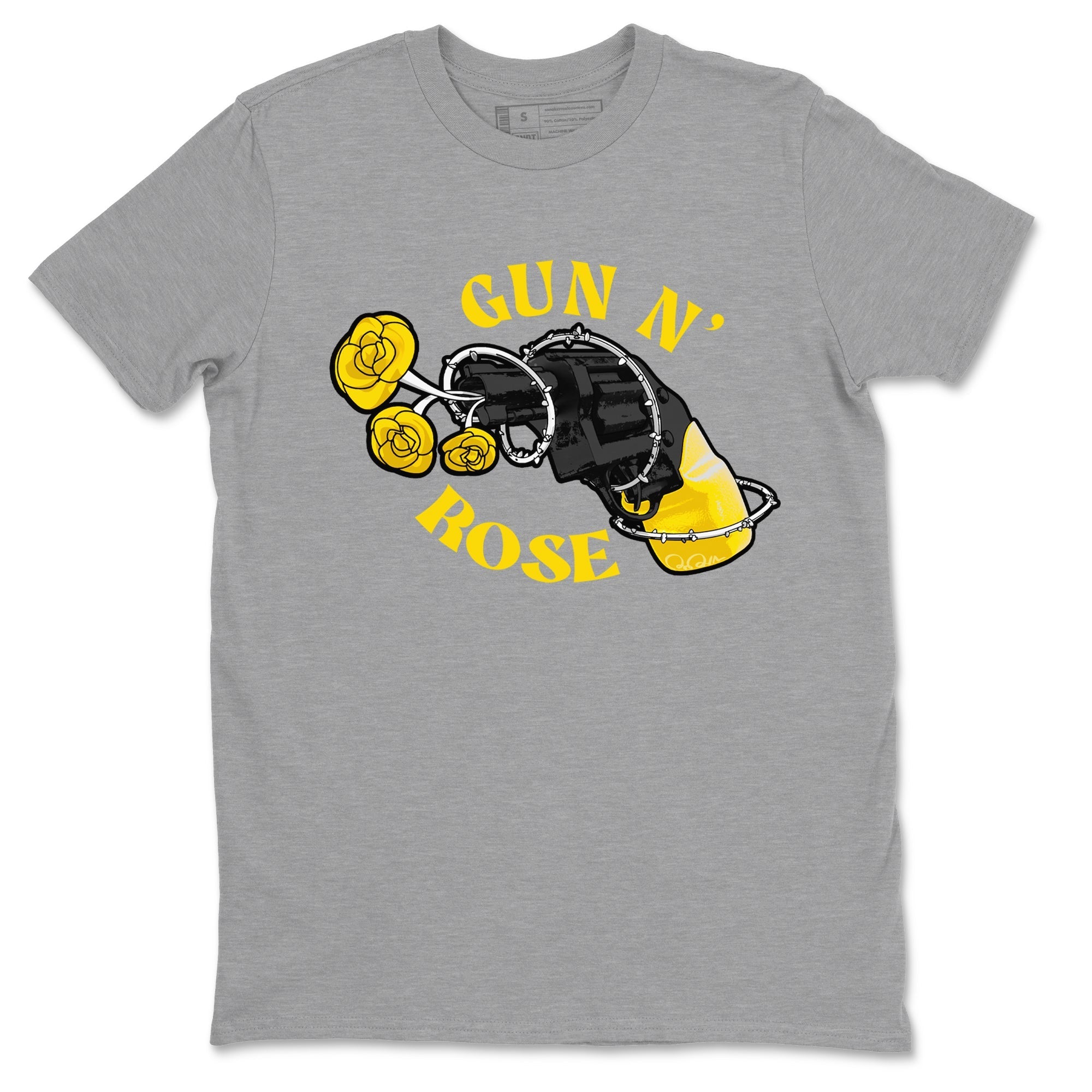 1s Yellow Ochre shirt to match jordans Gun N Rose sneaker tees streetwear brand Air Jordan 1 Yellow Ochre Drip Gear Zone Brand unisex cotton Heather Grey 2 crew neck shirt